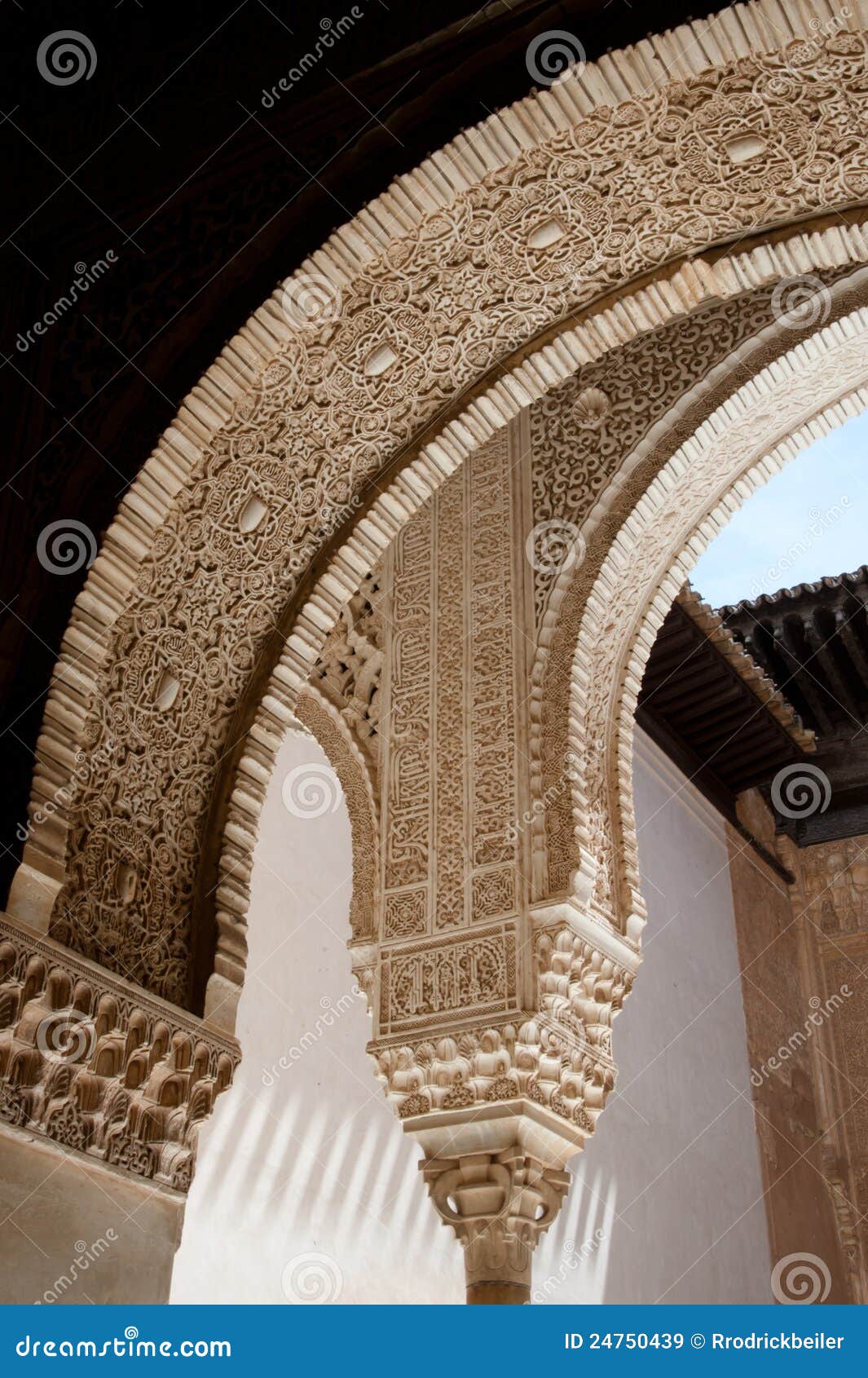 Alhambra arches stock image. Image of andalucia, relief 24750439