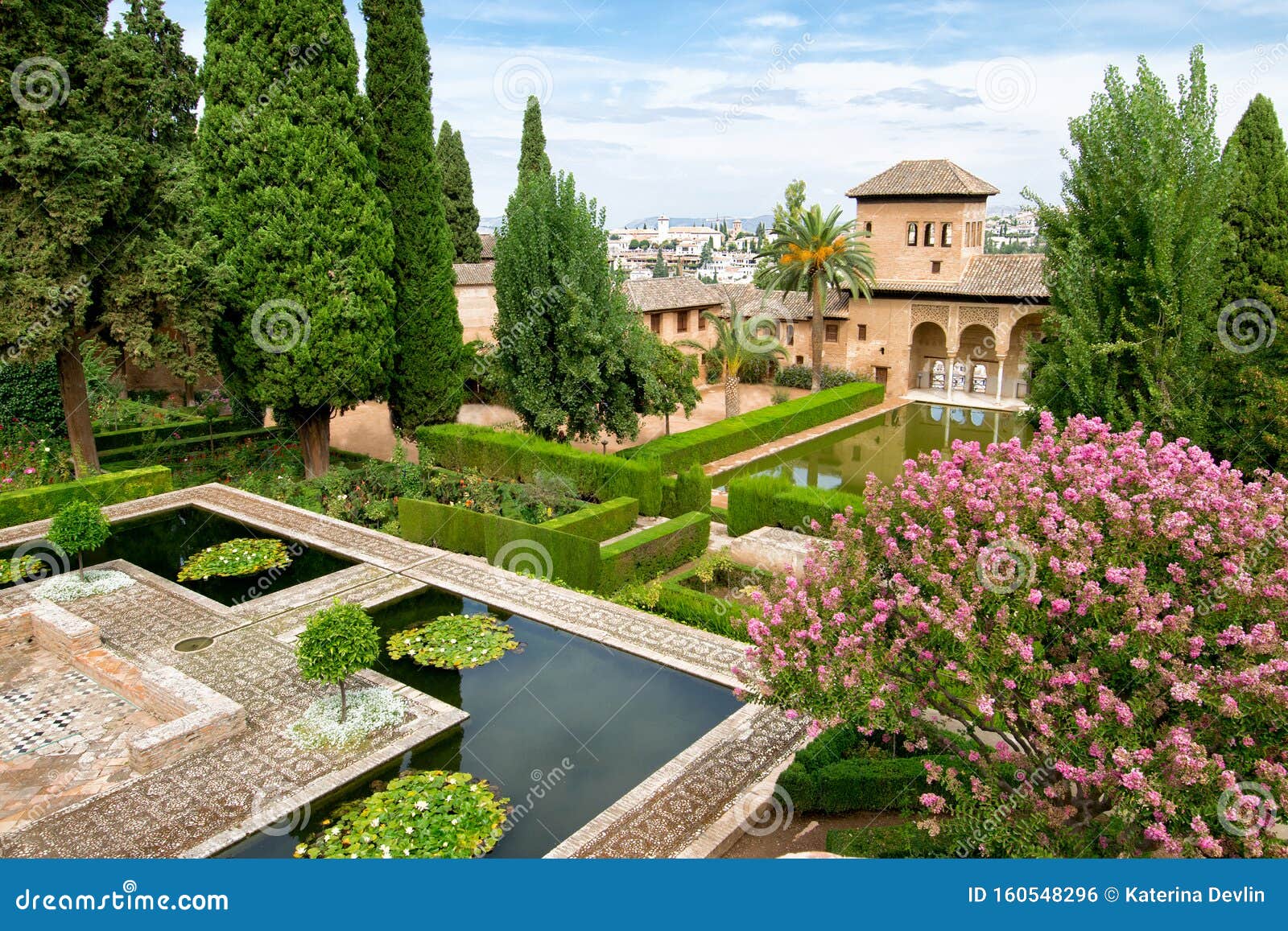 alhambra`s gardens. andalusia. spain.