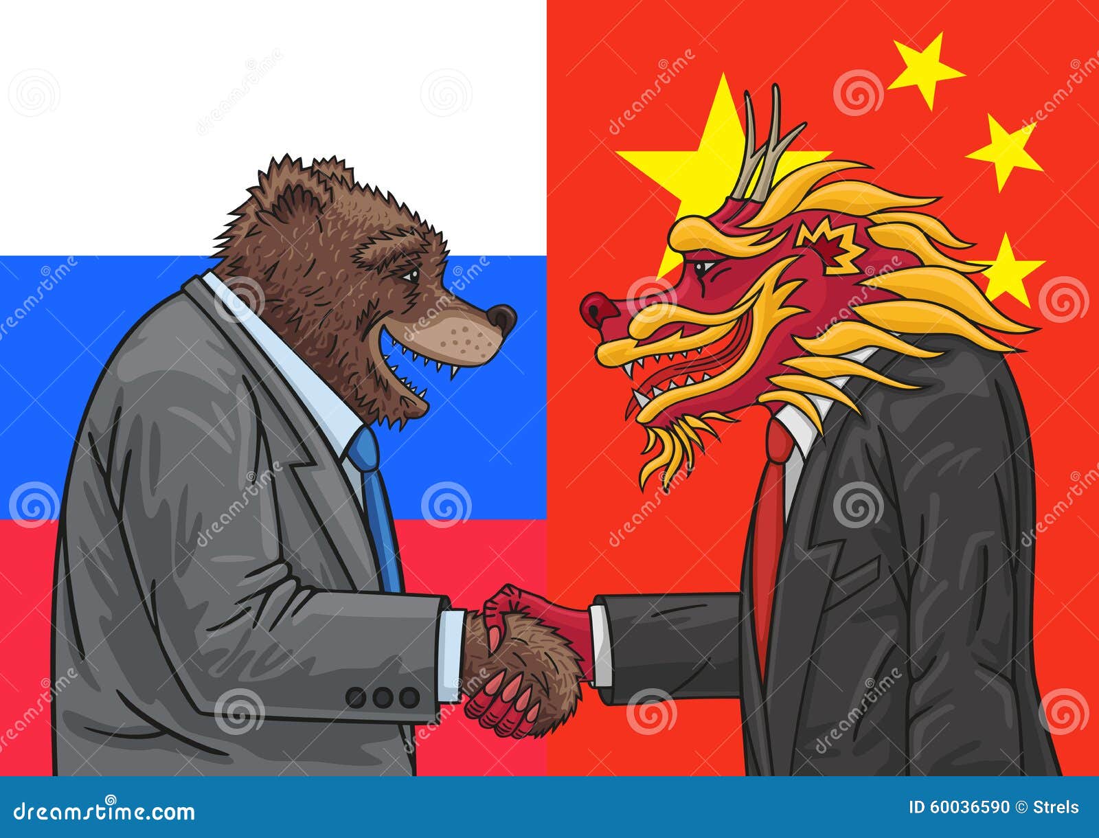 Alianza china rusa ilustración del vector. Ilustración de asociado - 60036590