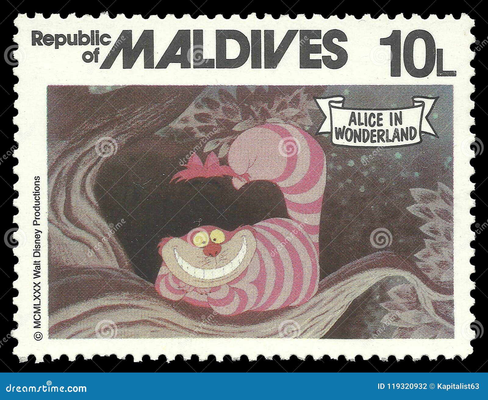 Stamp Alice With Cheshire Cat Editorial Image