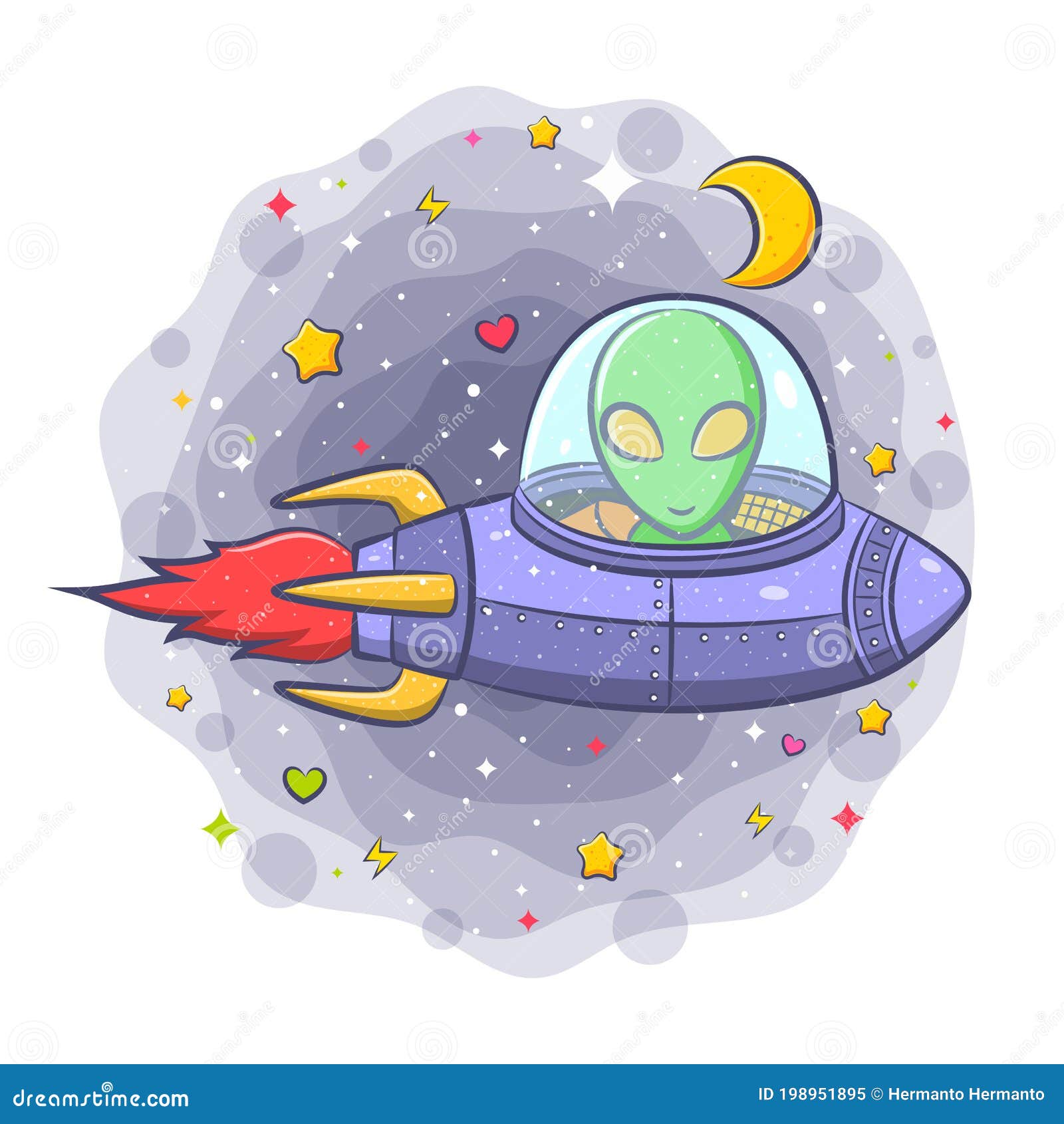 Ilustração Vetorial De Desenho Animado Alienígena Está Dirigindo Um Disco  Voador. Royalty Free SVG, Cliparts, Vetores, e Ilustrações Stock. Image  160584718