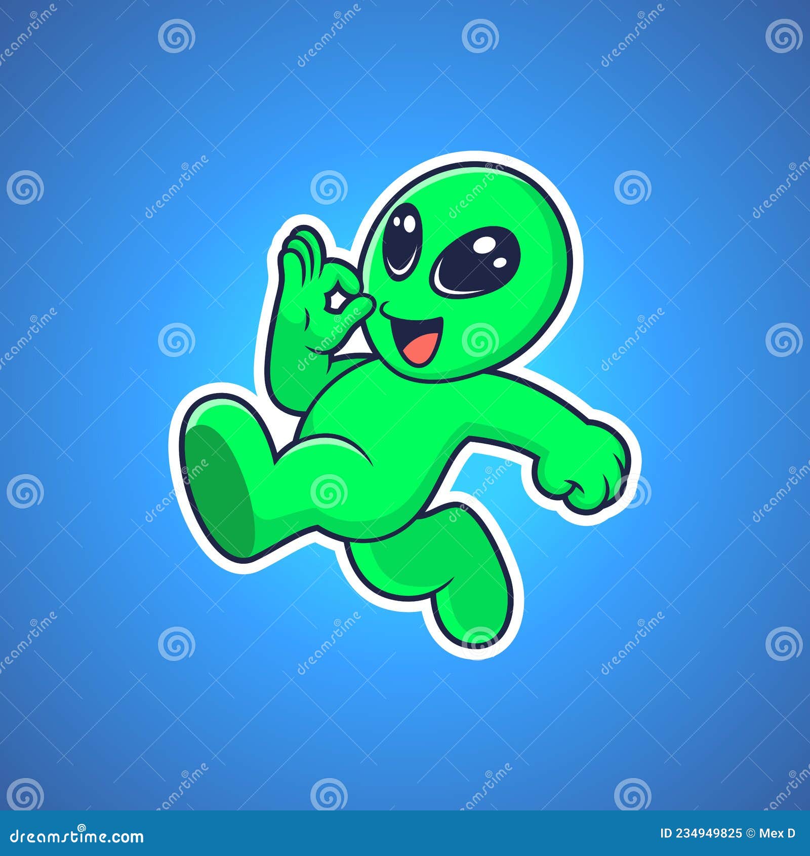 alienígena bonitinho com ilustração de ícones do vetor dos