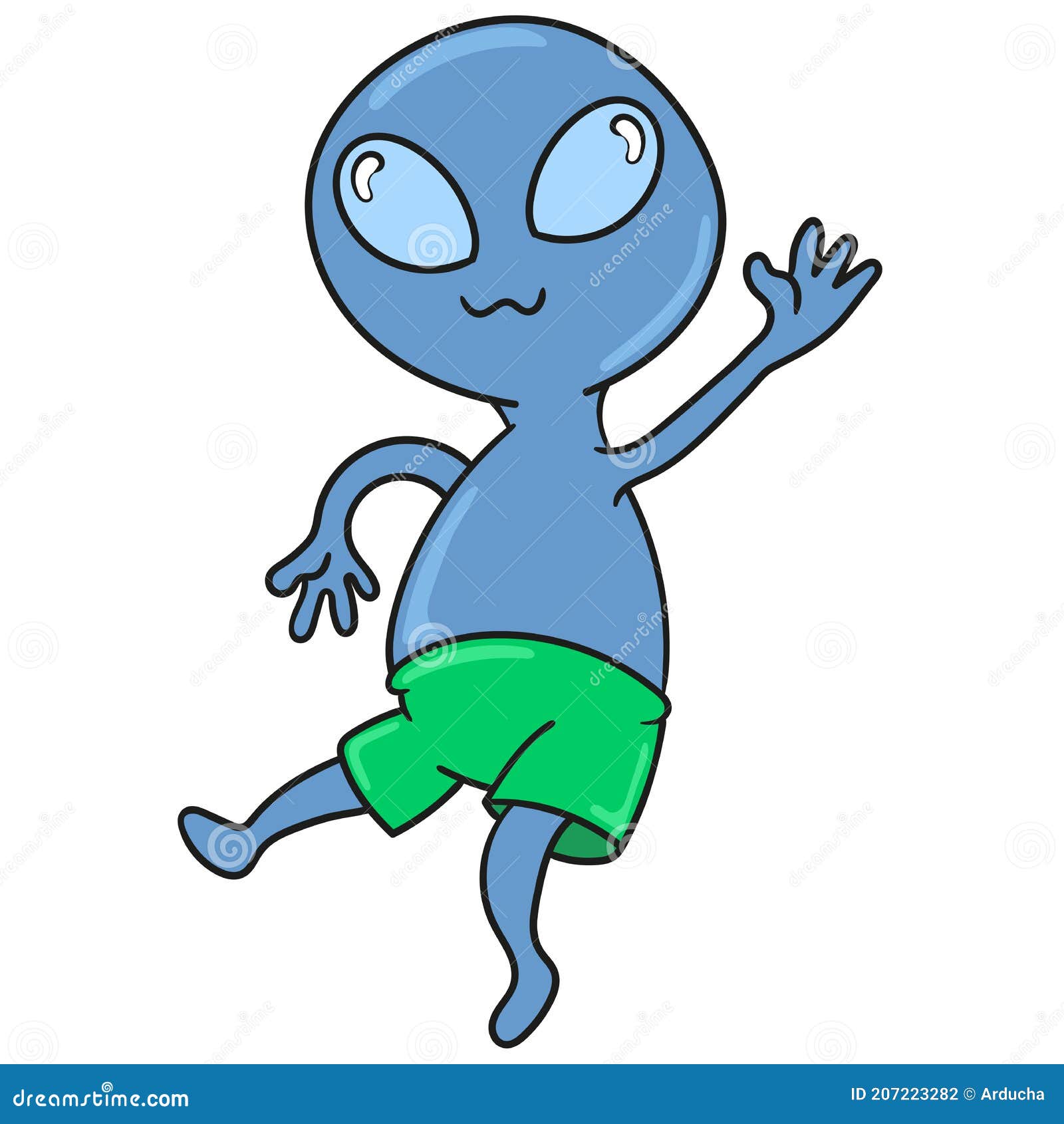 Alienígenas Bonitos Em Azul Ilustração do Vetor - Ilustração de azul,  mascote: 207223282