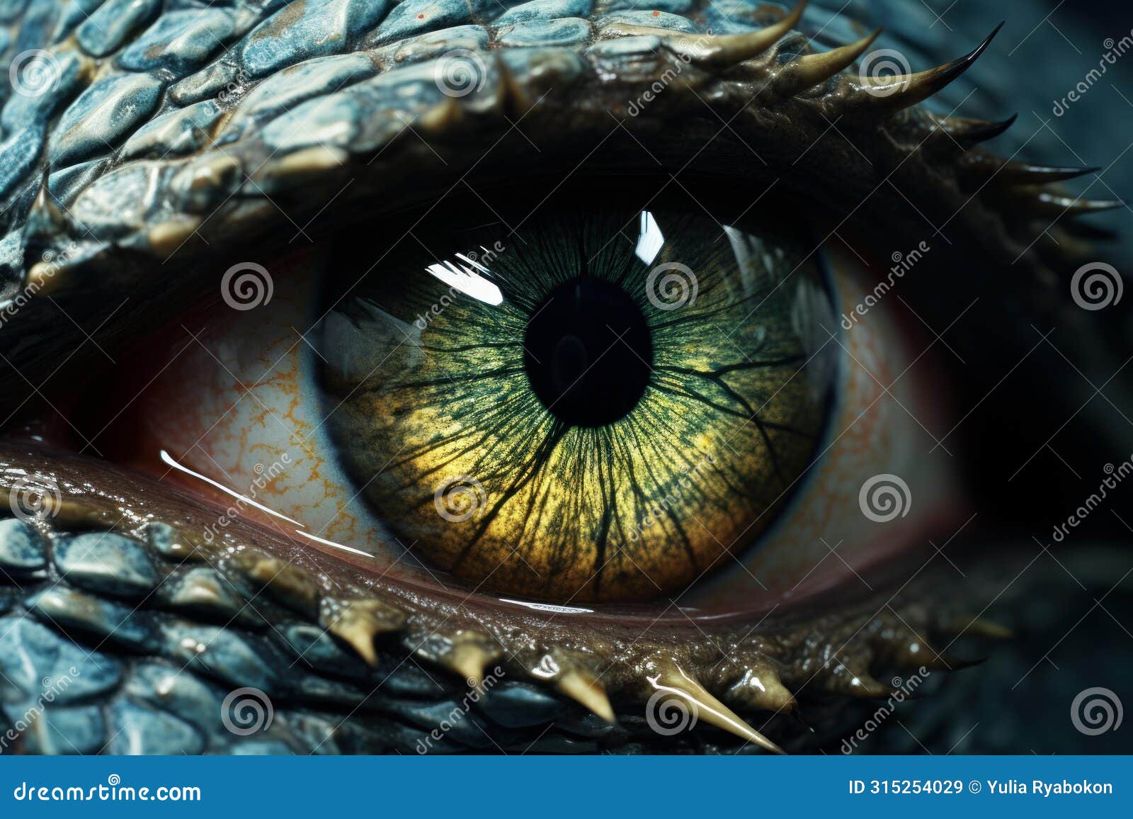 alien-like reptilian eye closeup. generate ai