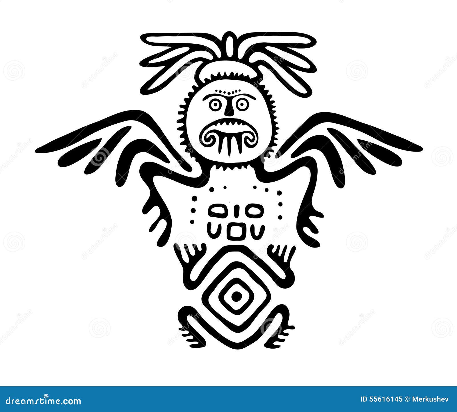 Alien in Native Style, Vector Illustration Stock Vector - Illustration ...