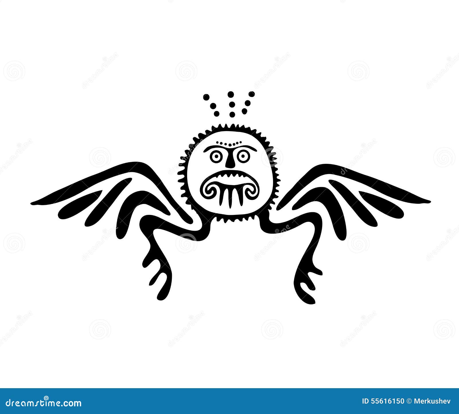 Alien in Native Style, Vector Illustration Stock Vector - Illustration ...