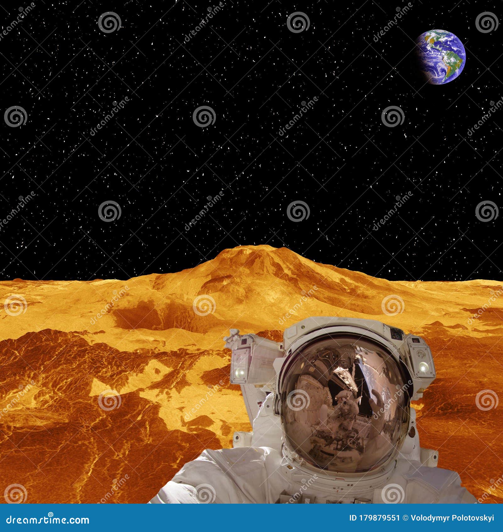 alien planet and the astronaut. the s of this image furnished by nasa
