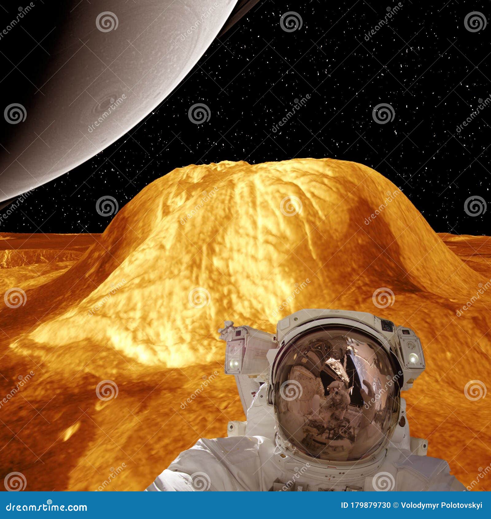 alien planet and the astronaut. the s of this image furnished by nasa