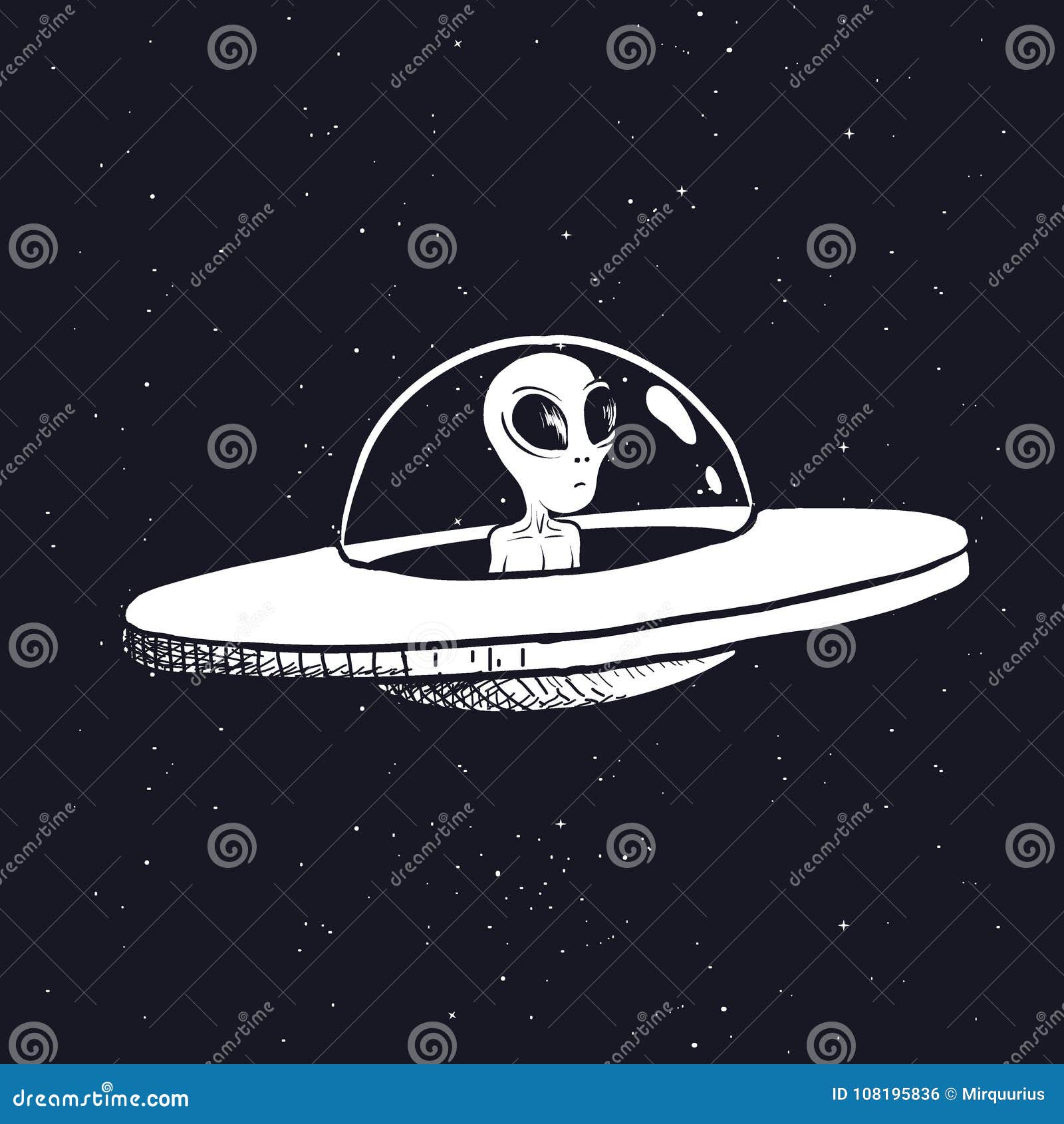 alien in a flying saucer