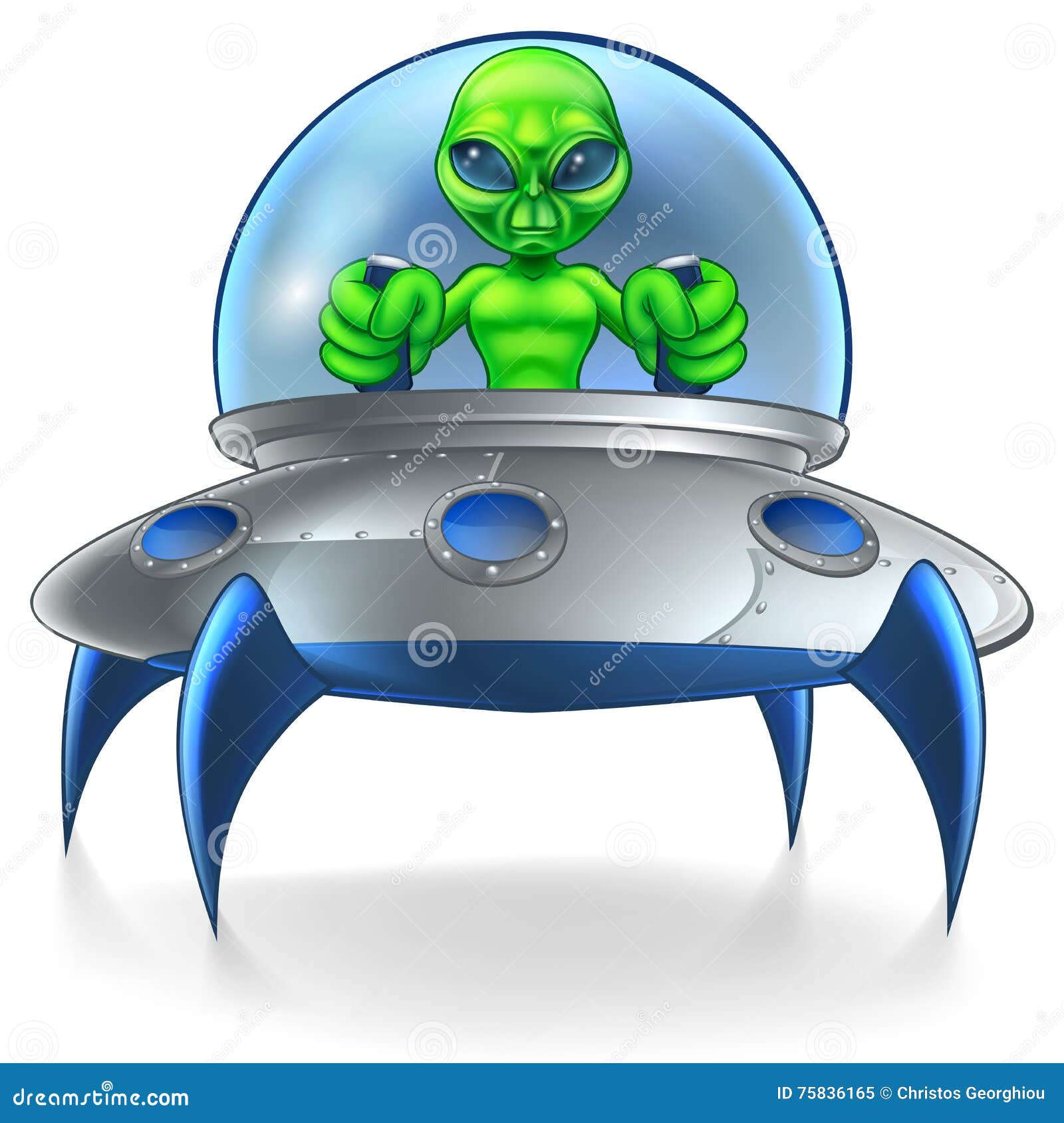 Alien UFO Flying Saucer stock vector. Illustration of abduction 75836165