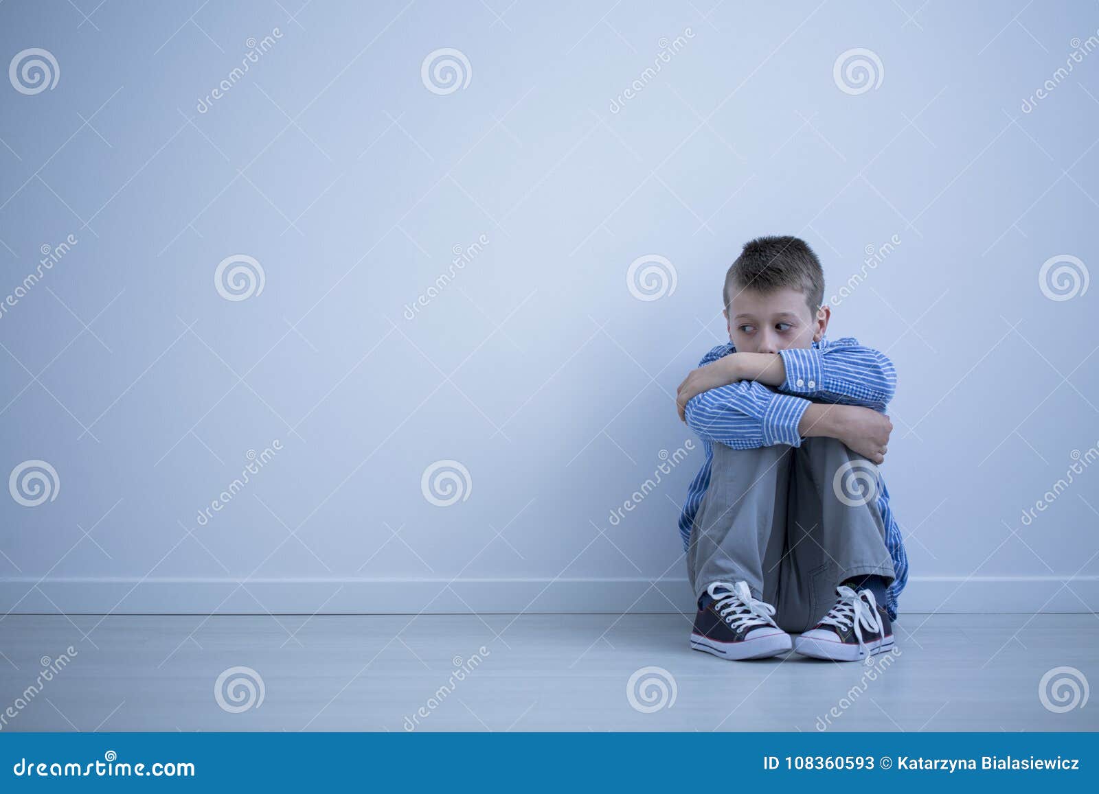 sad alienated child with autism