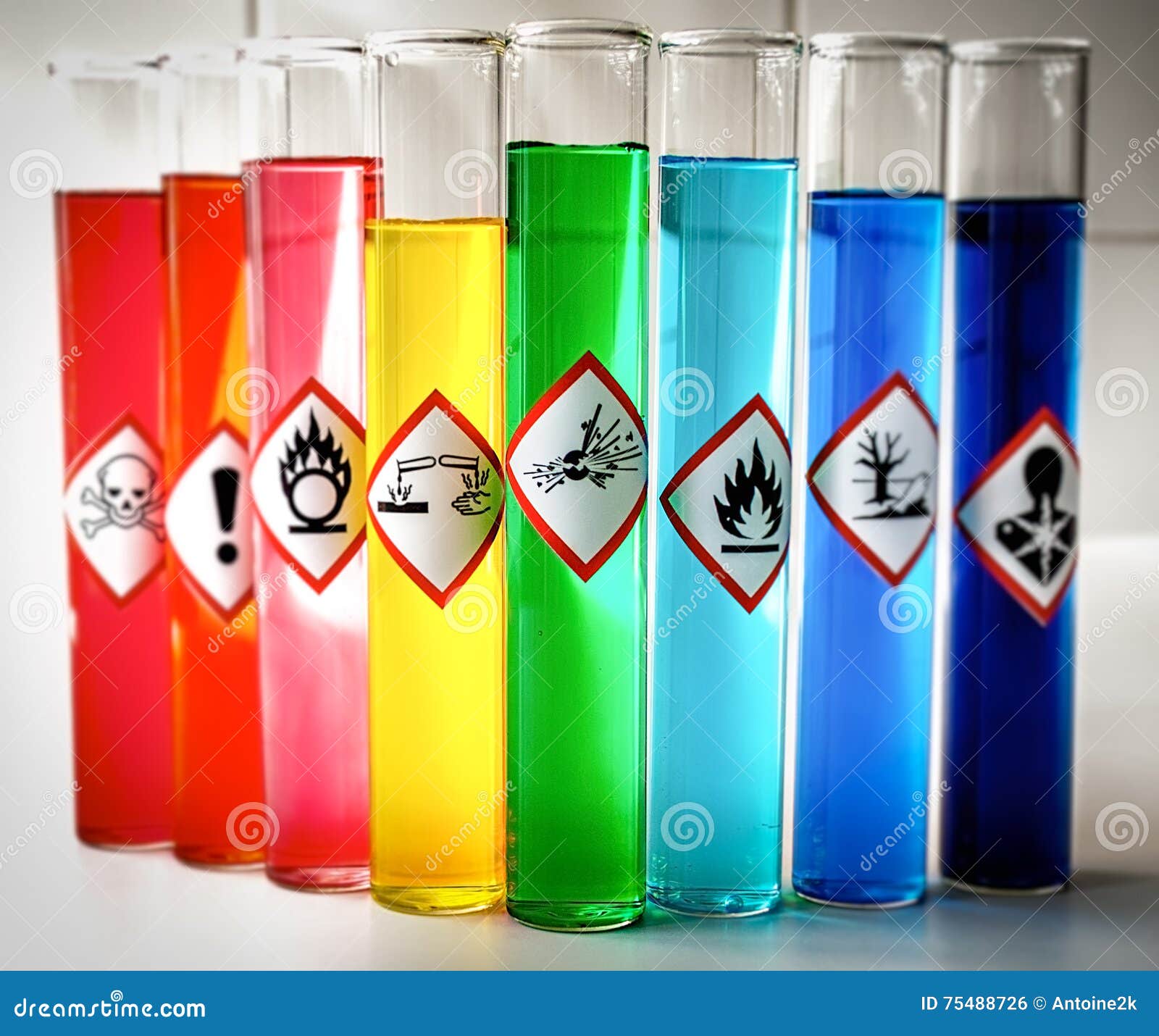 aligned chemical danger pictograms - explosive