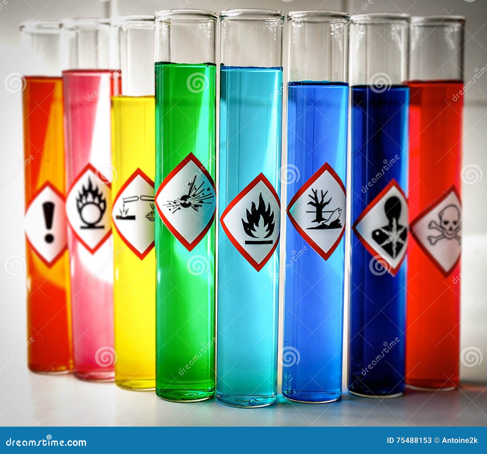 aligned chemical danger pictograms - flammable