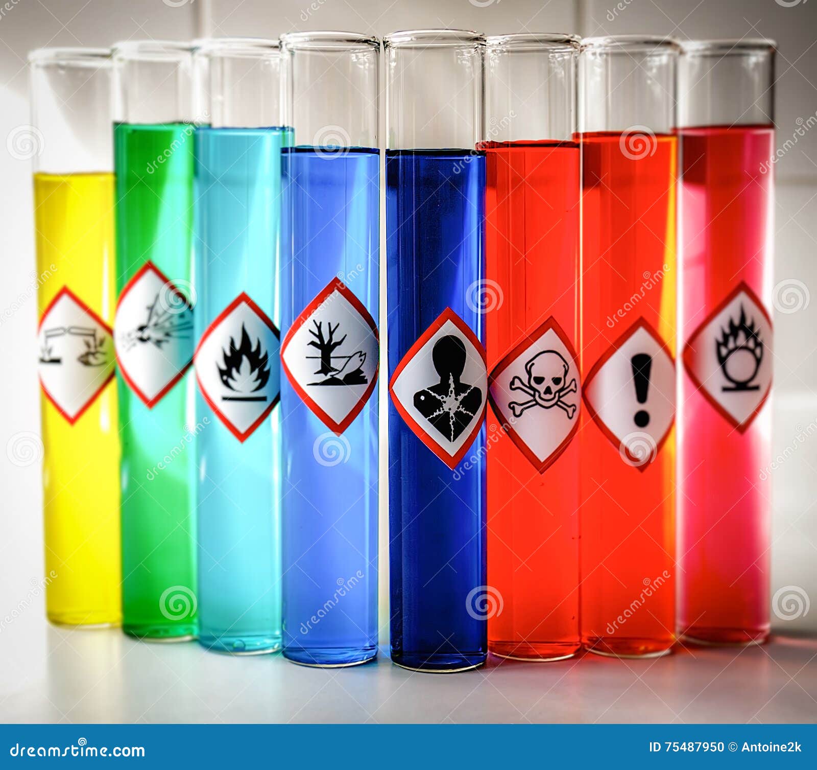 aligned chemical danger pictograms - serious health hazard