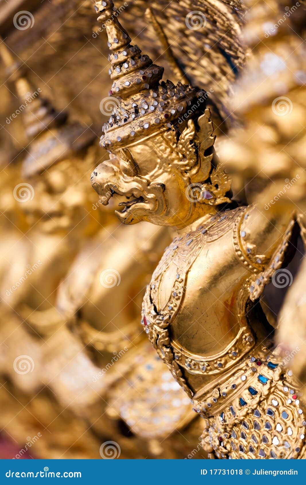 Aligned gold divinity stock photo. Image of asia, statue - 17731018