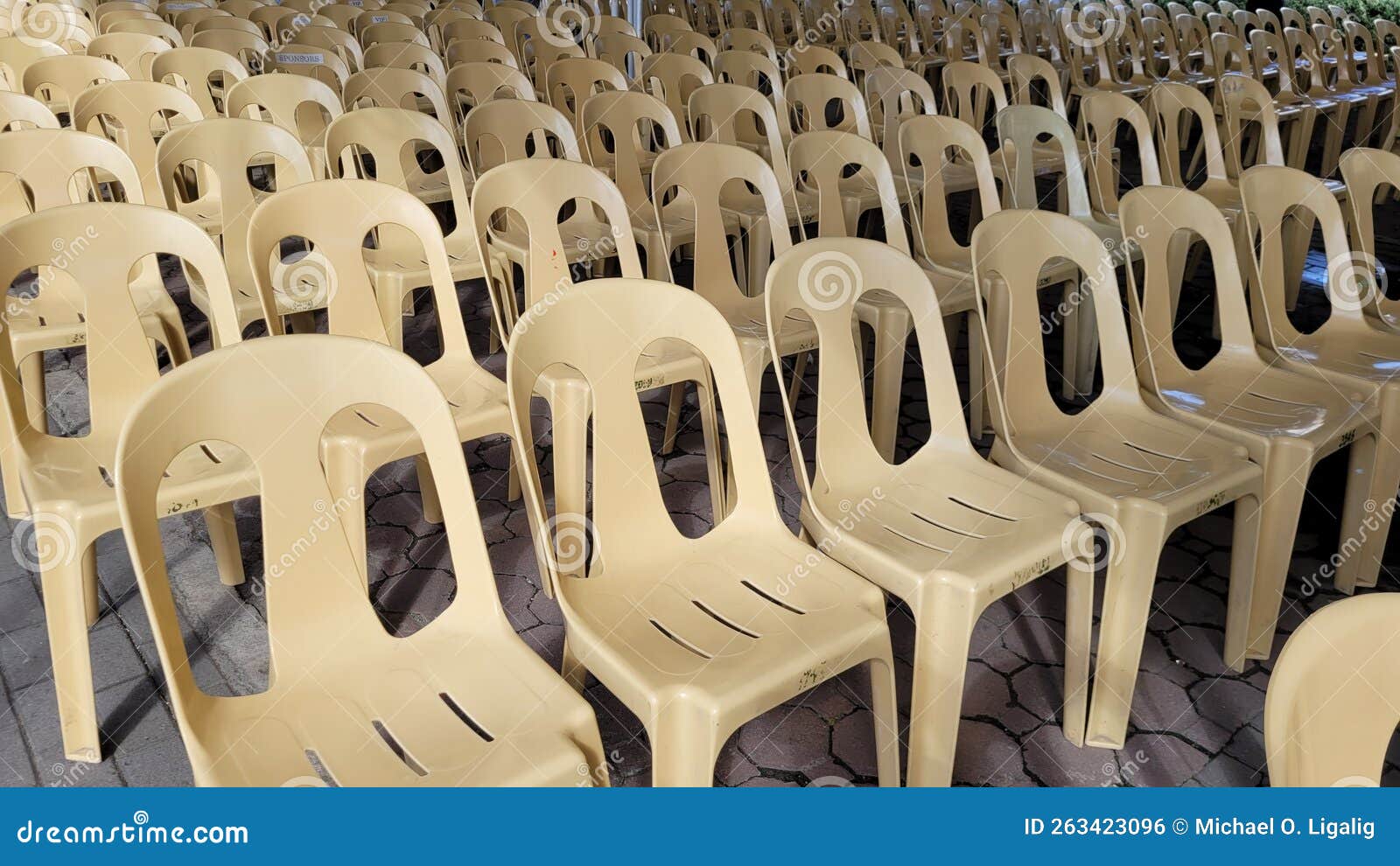 Alignment of Plastic Chairs during Public Events Stock Photo Image of