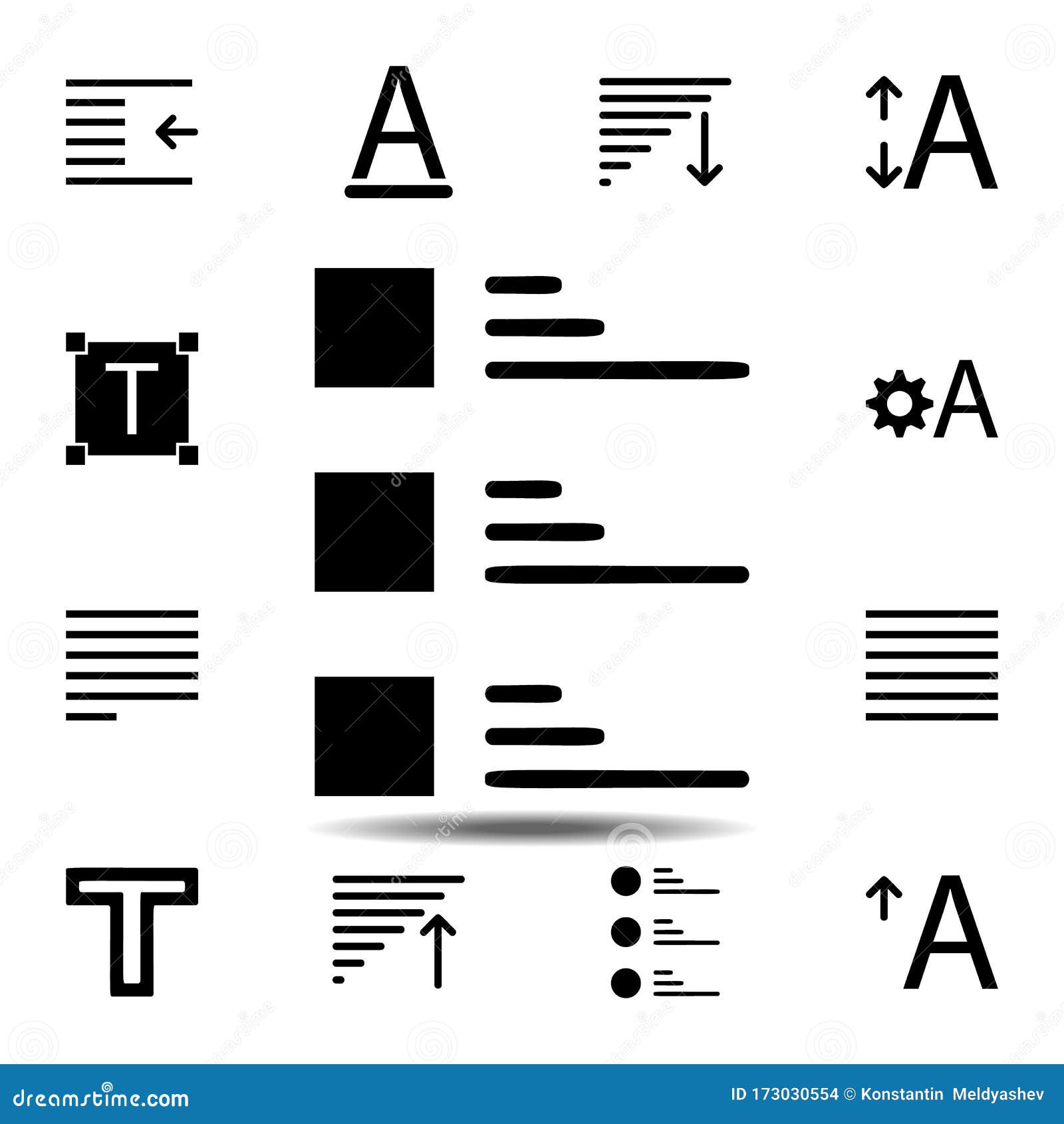 Alignment Text Icon. Simple Glyph, Flat Vector of Text Editor Set Icons for  UI and UX, Website or Mobile Application Stock Illustration - Illustration  of file, symbol: 173030554