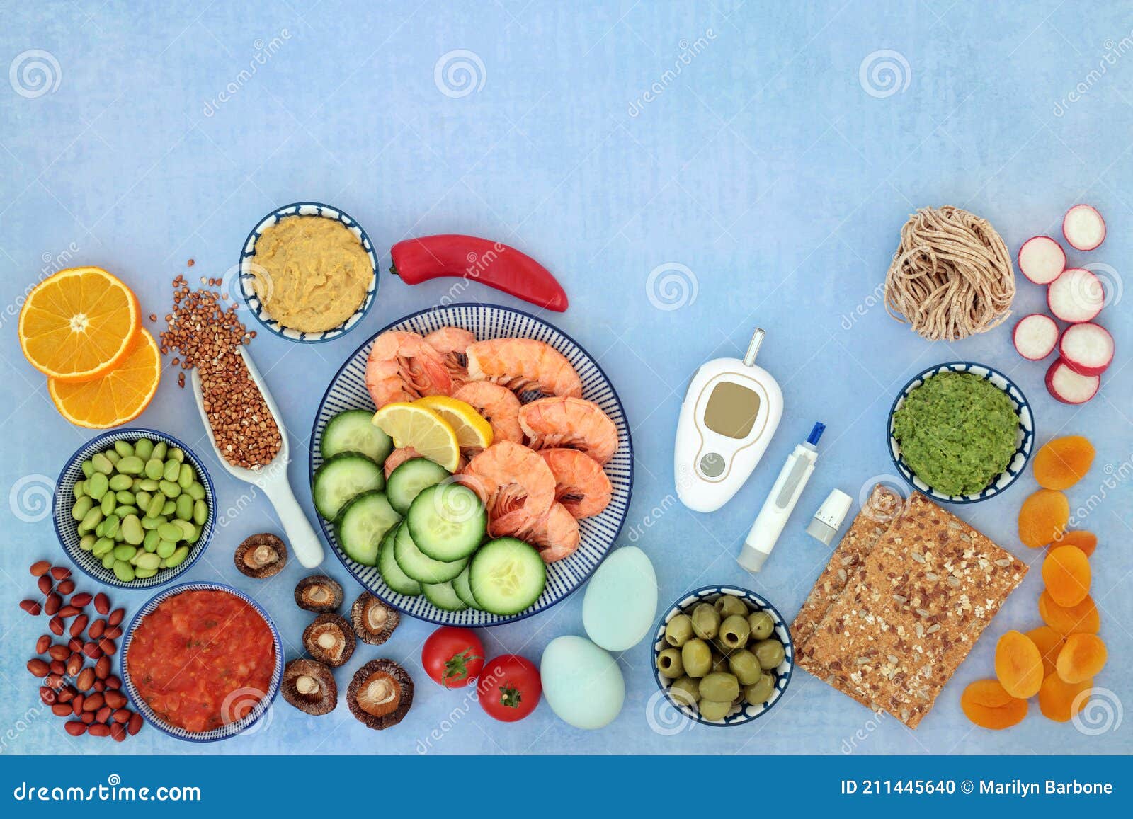 Aliments Santé Pour Un Régime Diabétique à Faible Glycémie Photo stock -  Image du santé, incrément: 211445640