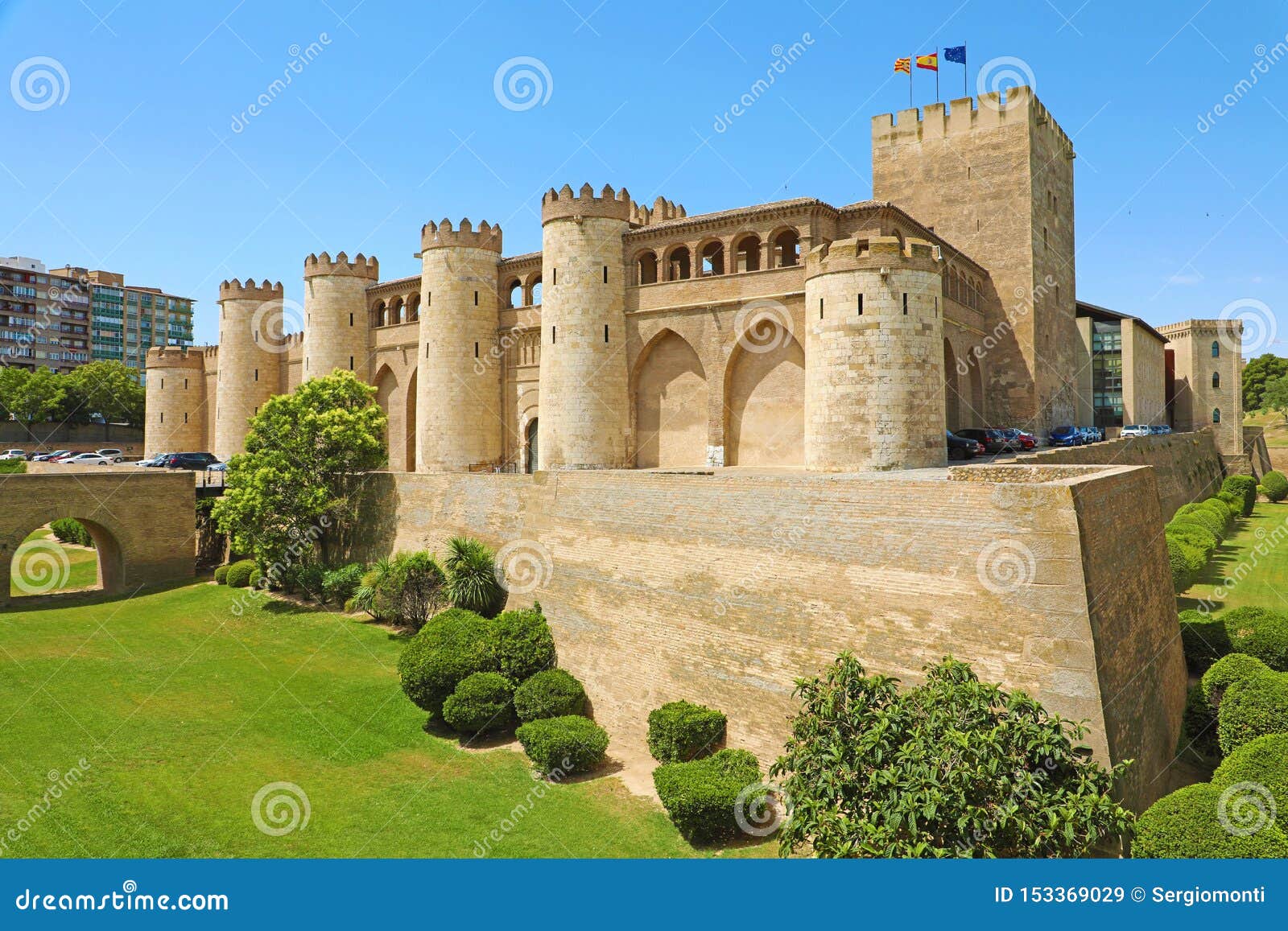 aljaferia palace in zaragoza, a medieval castle built in 11th during islamic domination of the spain
