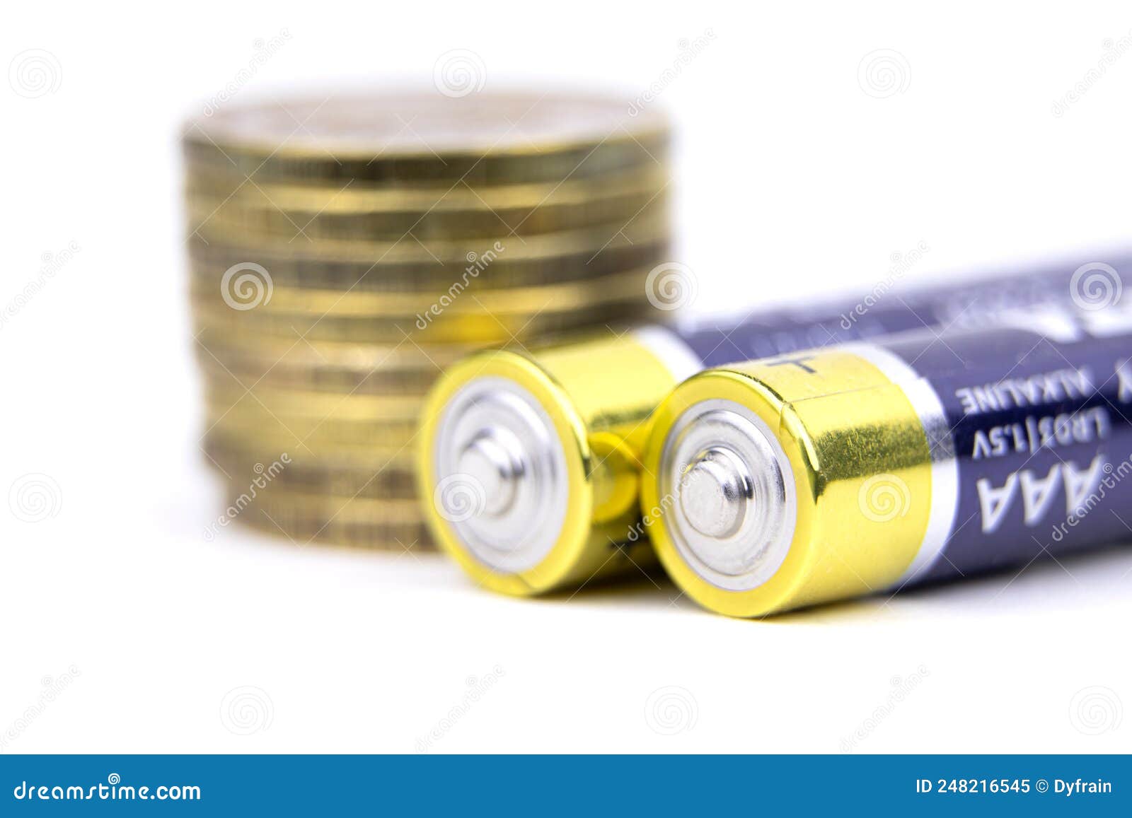 Alkaline Batteries Isolated on a White Background. Battery Type AAA Isolated Stock Image Image