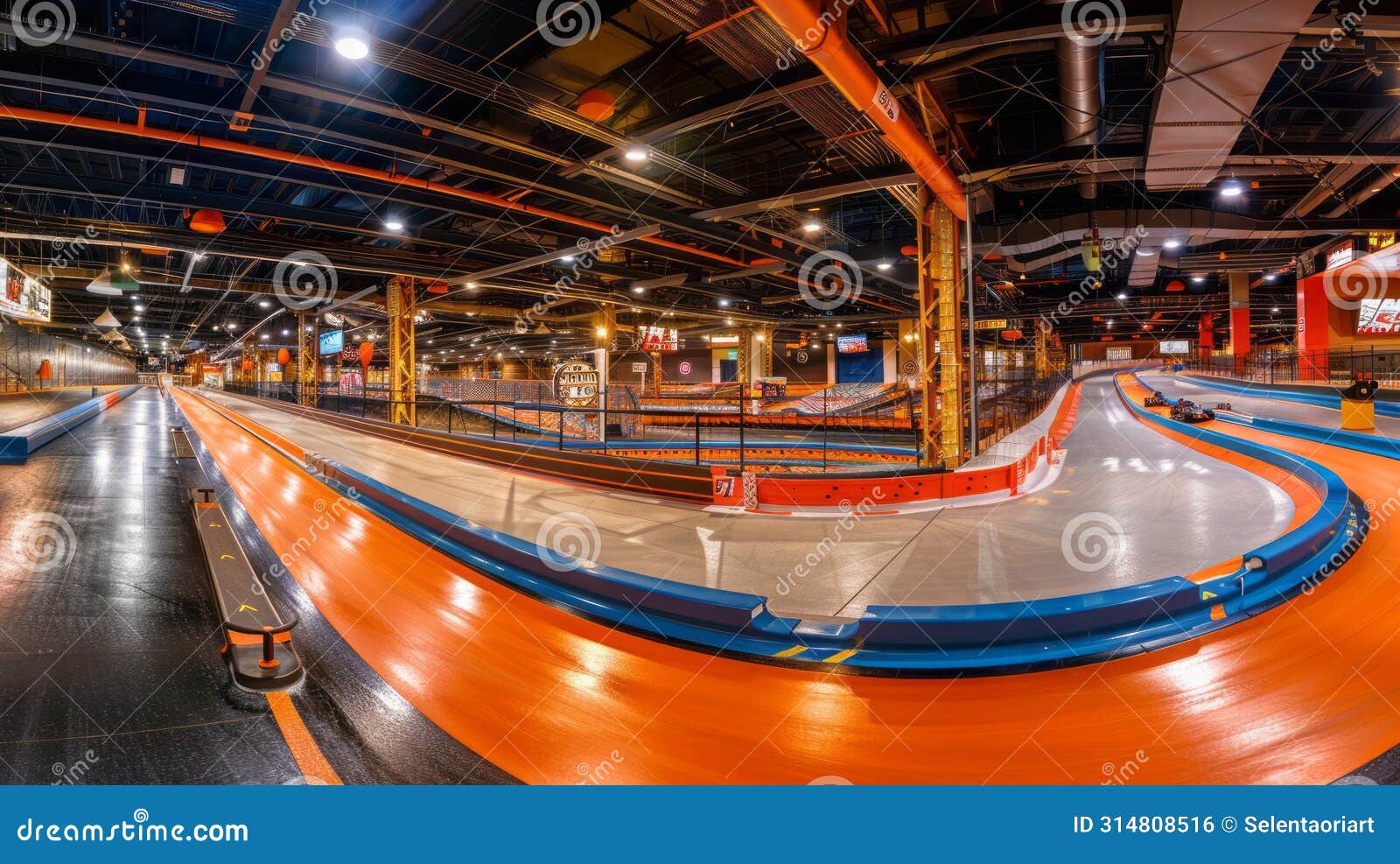 AllAges Kart Racing and Fun Zone Stock Illustration Illustration of