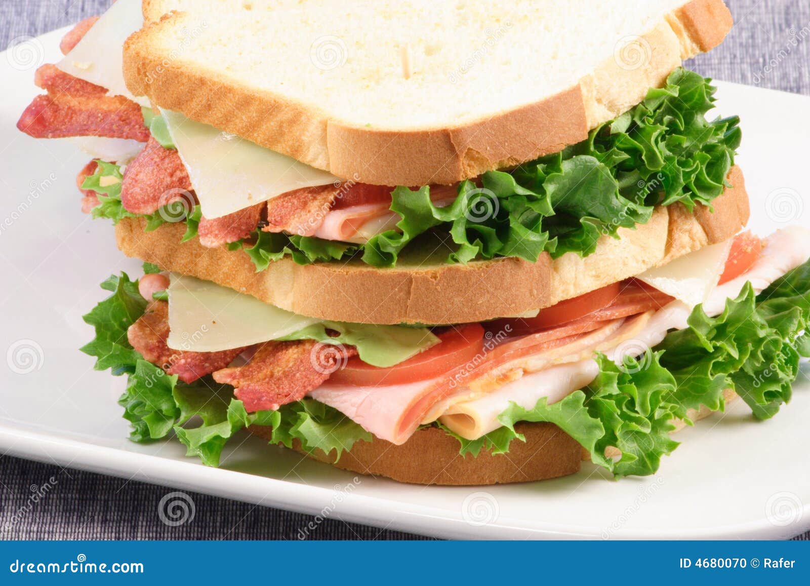 All American Club Sandwich Stock Photo - Image: 4680070