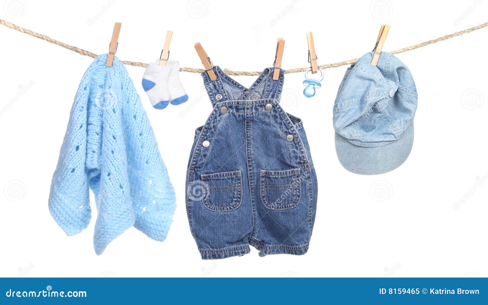 All Boy Clothing Hanging on a Clothesline Stock Image - Image of ...