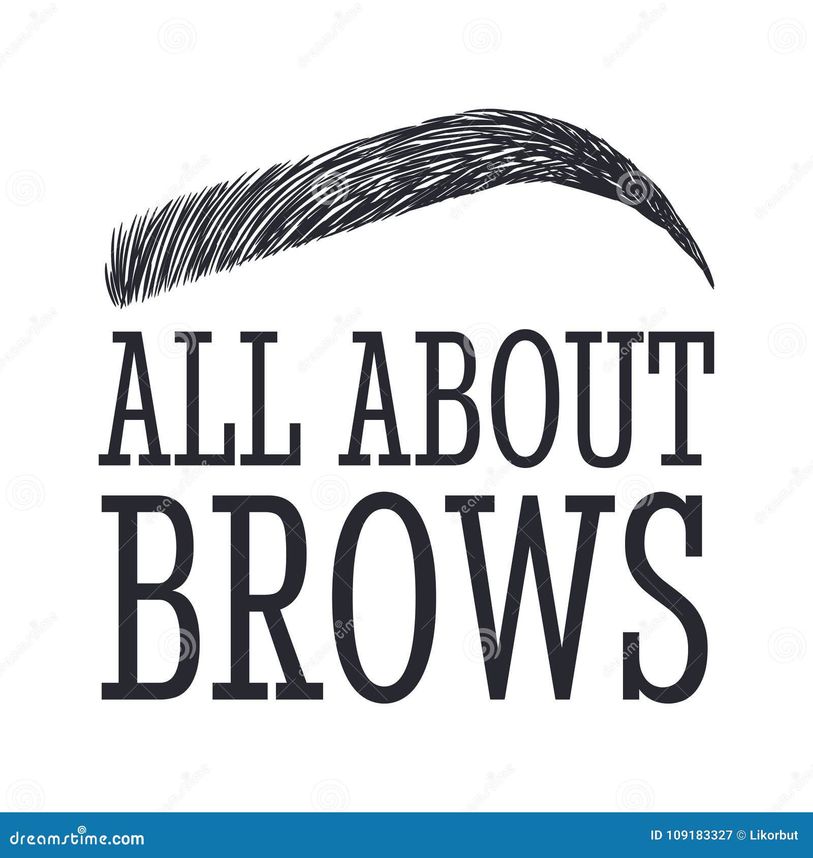 all about brows. text and eyebrow. logo for brow bar