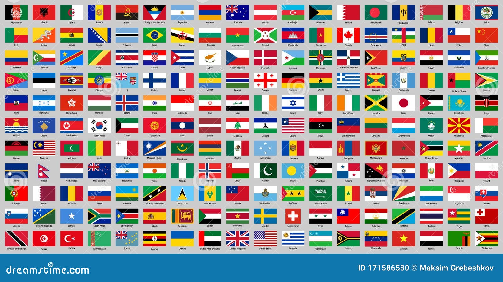 All Countries National Flags Stock Illustration - Illustration of ...