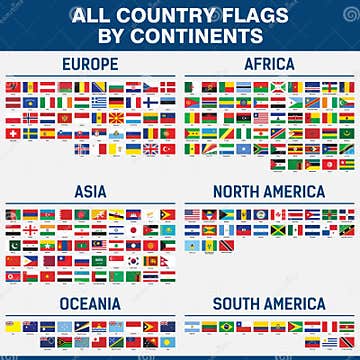 All Country Flags in the World by Continents Stock Vector ...
