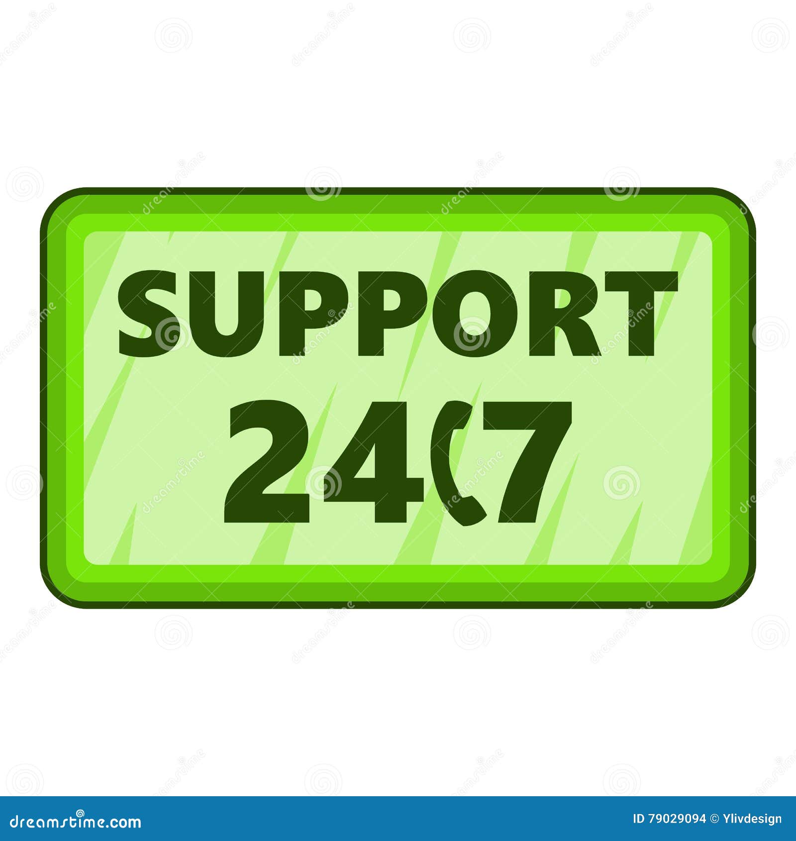 All Day Support Icon, Cartoon Style Stock Vector Illustration of employee, cellphone 79029094