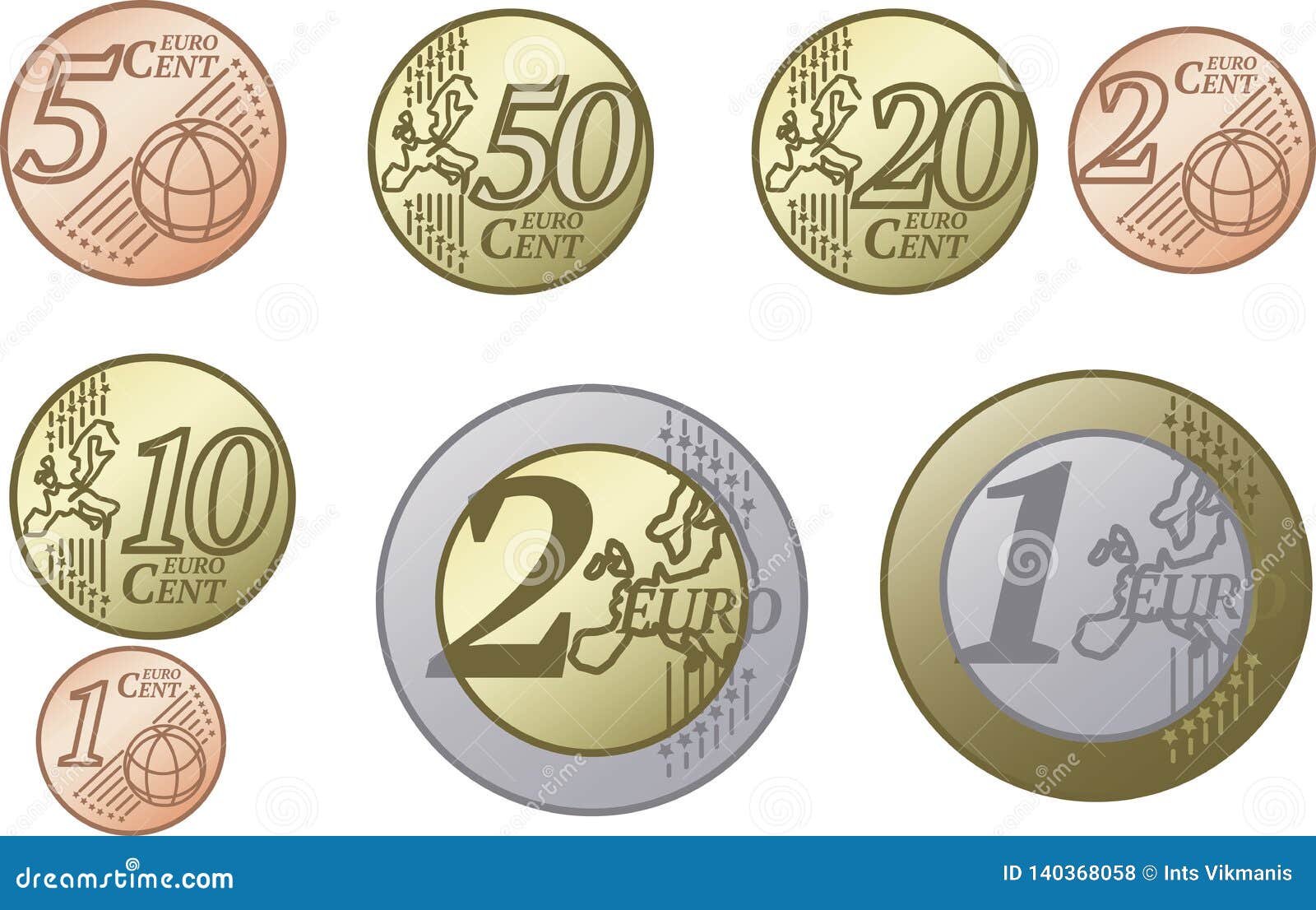 Монета евро вектор