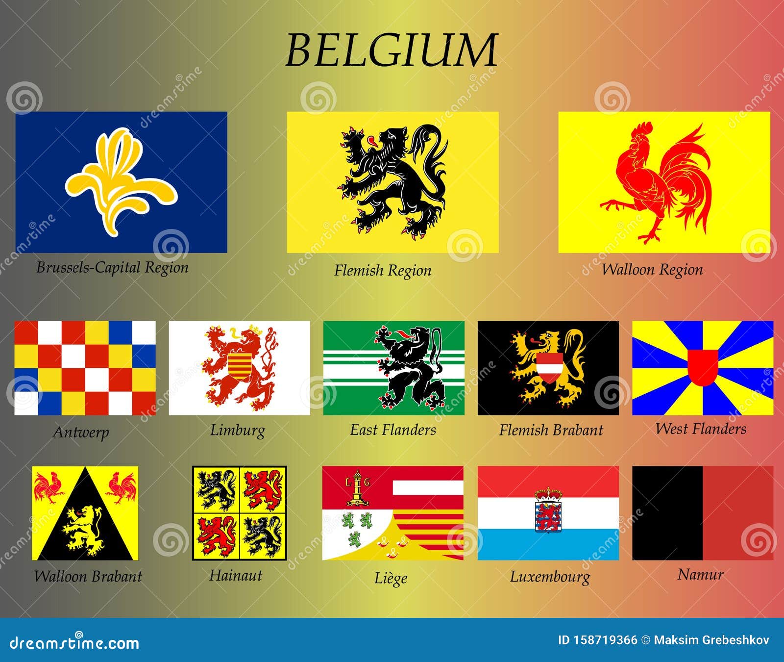 Belgium Regions Map Vector Illustration | CartoonDealer.com #197203588