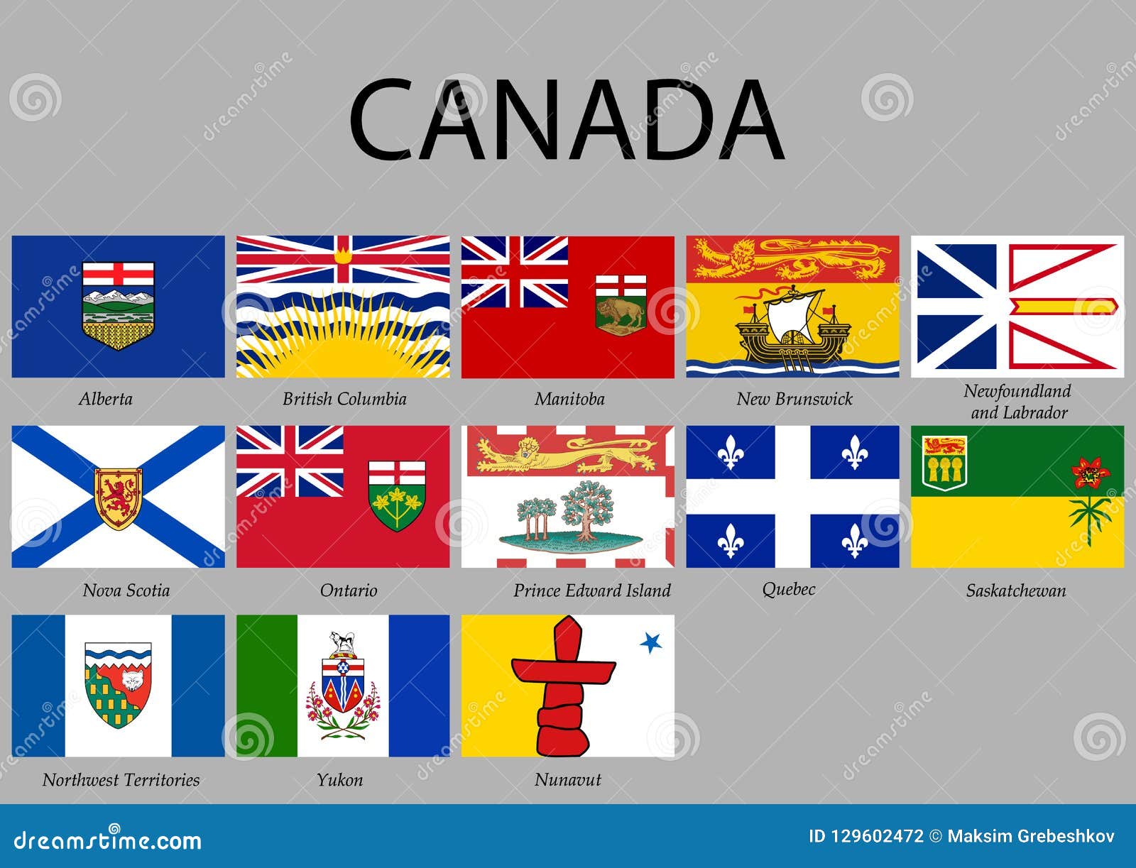 all flags provinces of canada.