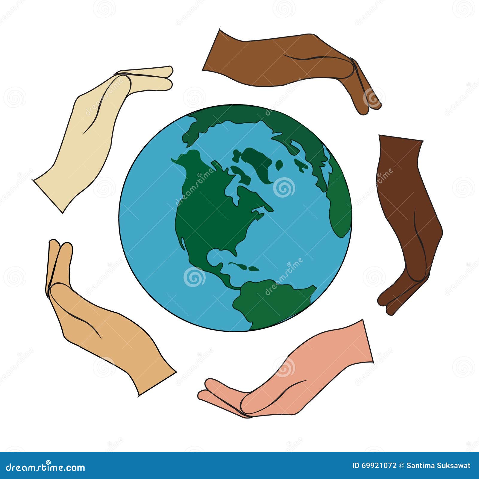 All Hands Holding the World Stock Vector - Illustration of icon, friendly:  69921072, image size:1600x1600