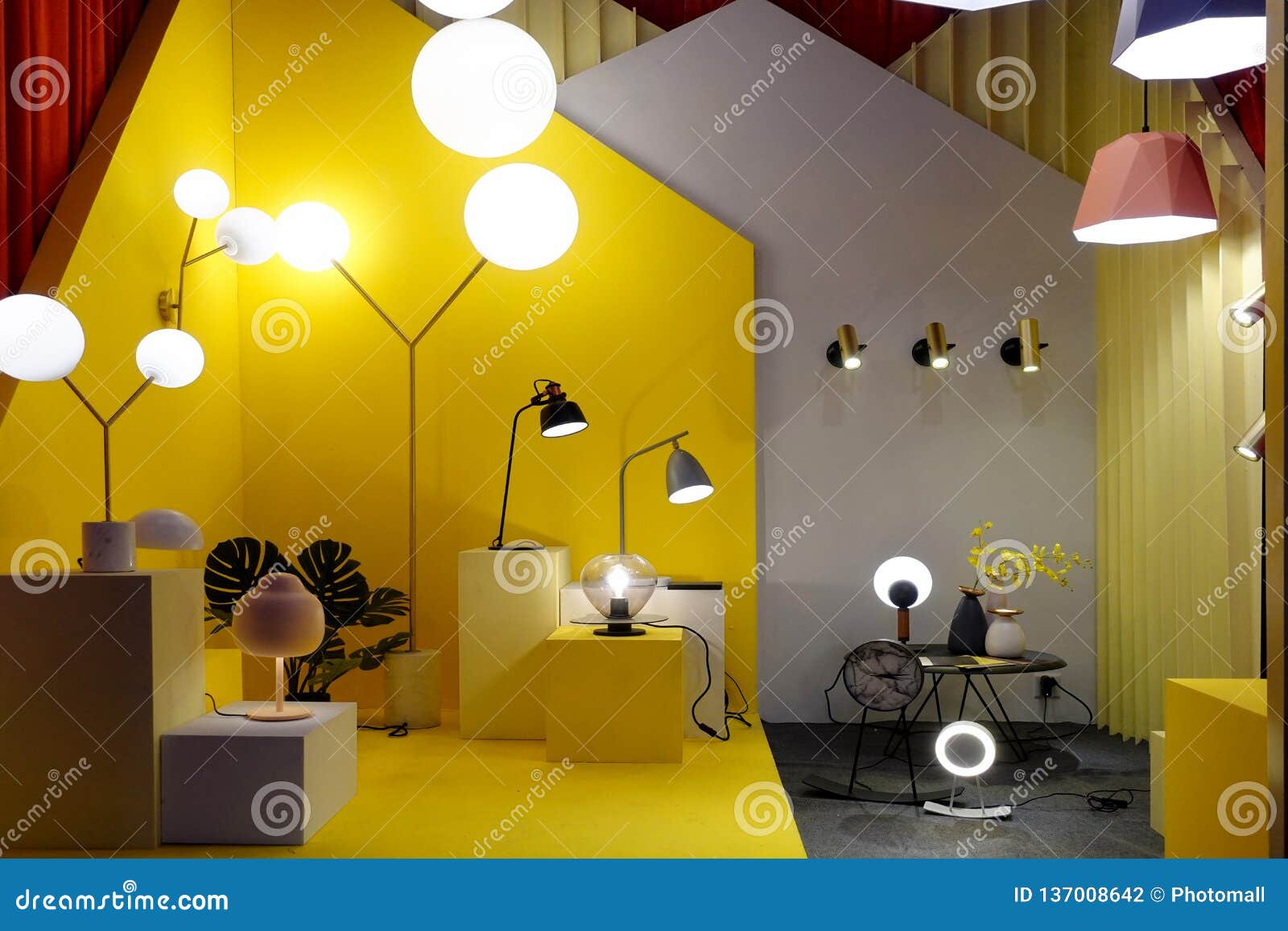 modern lamp in lighting showroom