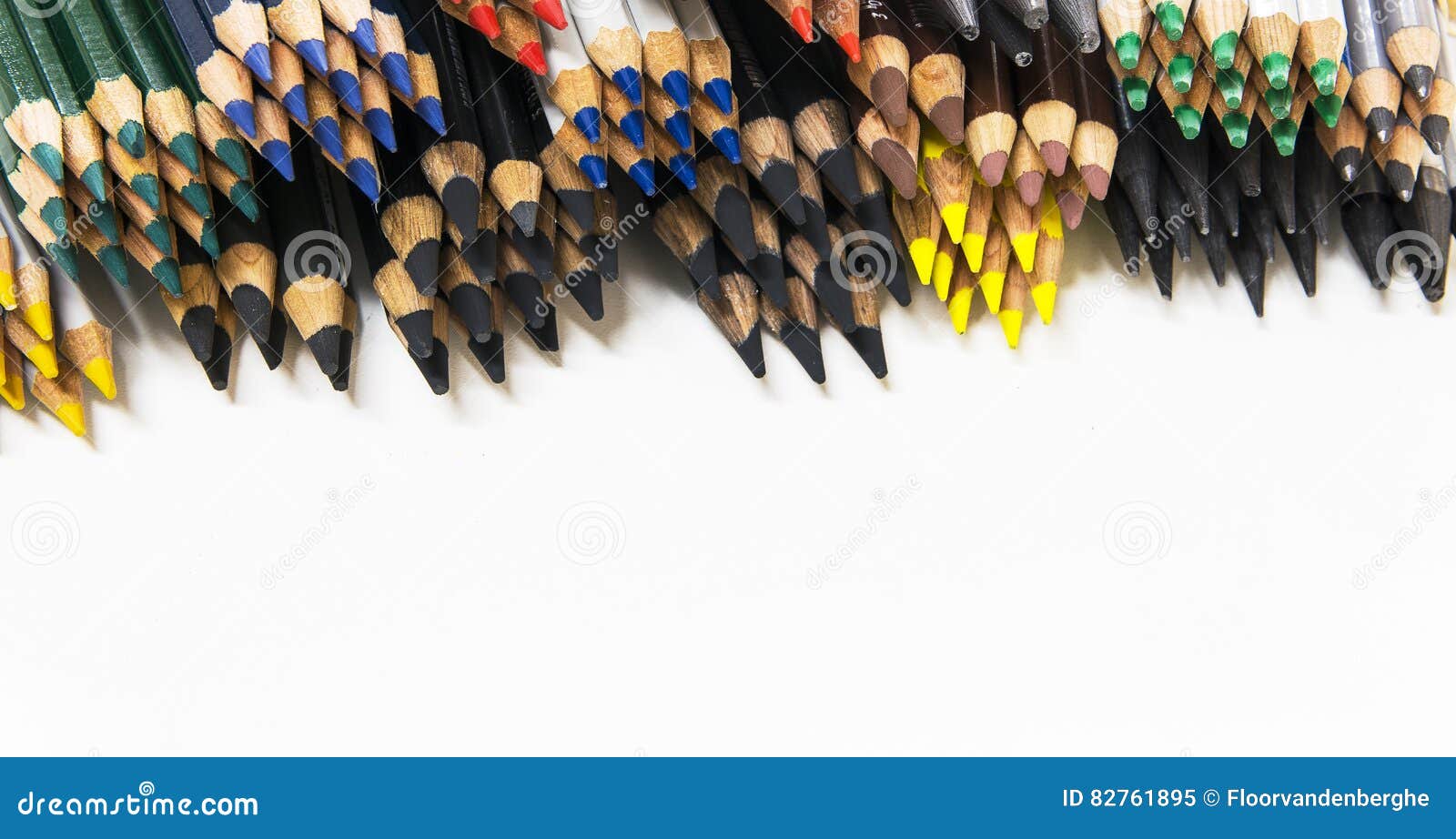 All Kinds of Pencils Grouped and Sharpened Stock Image Image of