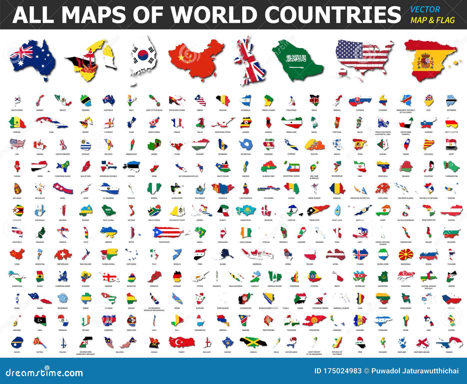 All Maps Of World Countries And Flags . Collection Of Outline Shape Of