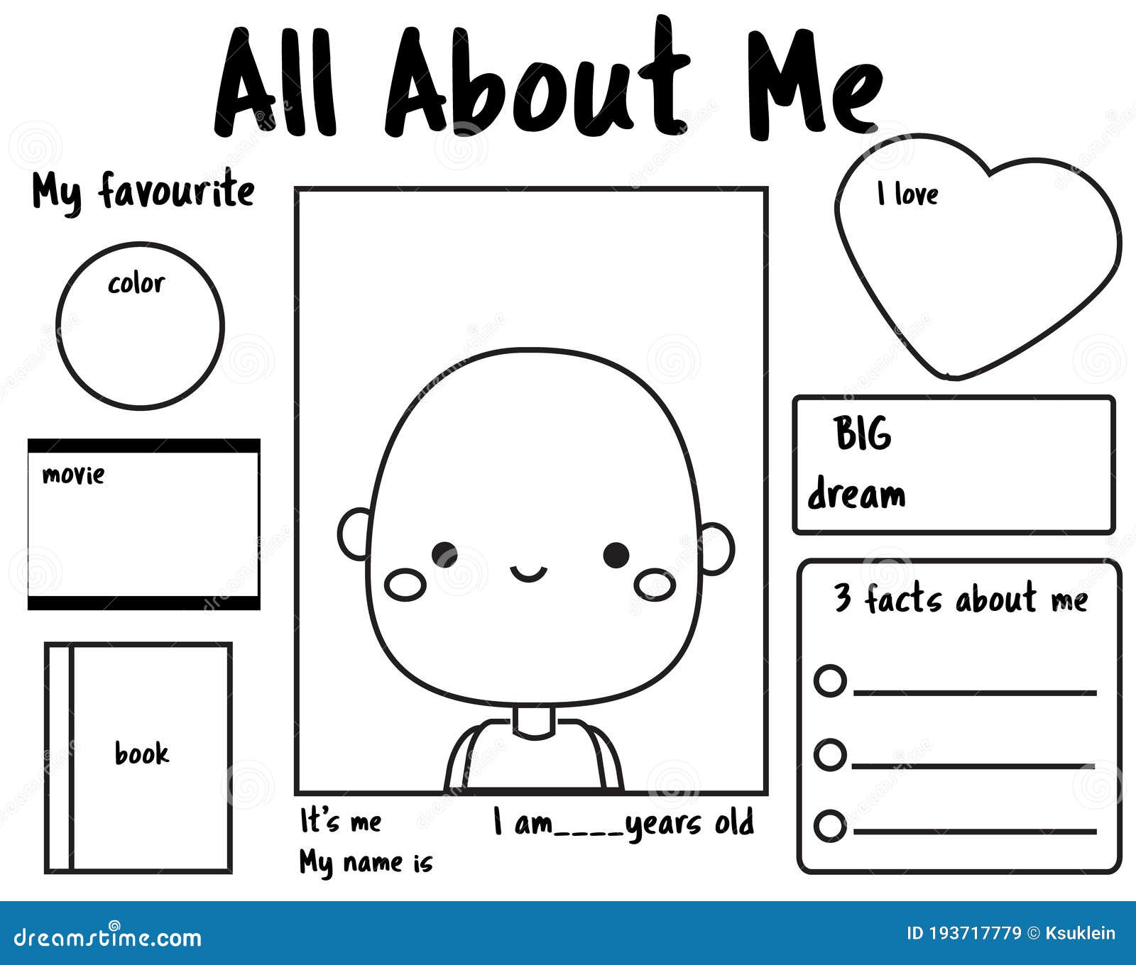 Writing School Kids Stock Illustrations – 25,25 Writing School For All About Me Worksheet Preschool
