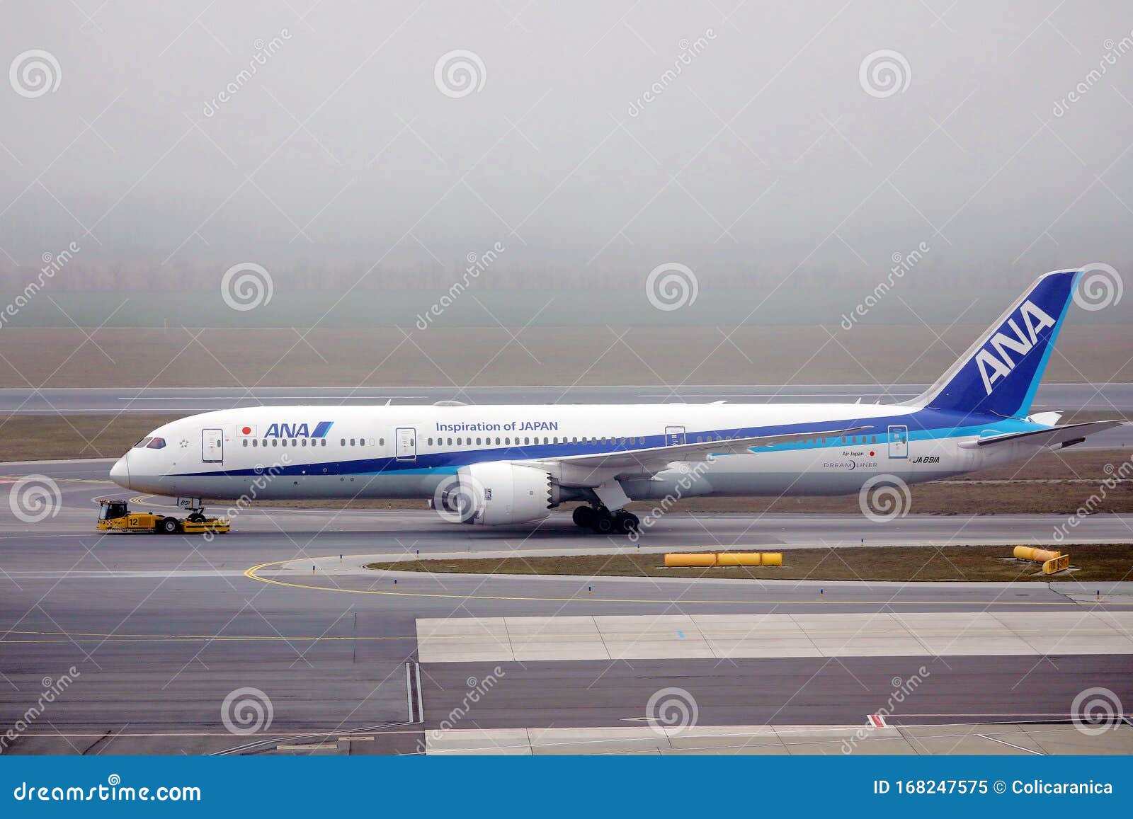 All Nippon Airways Ana Plane Being Towed Editorial Image Image Of Airports Land