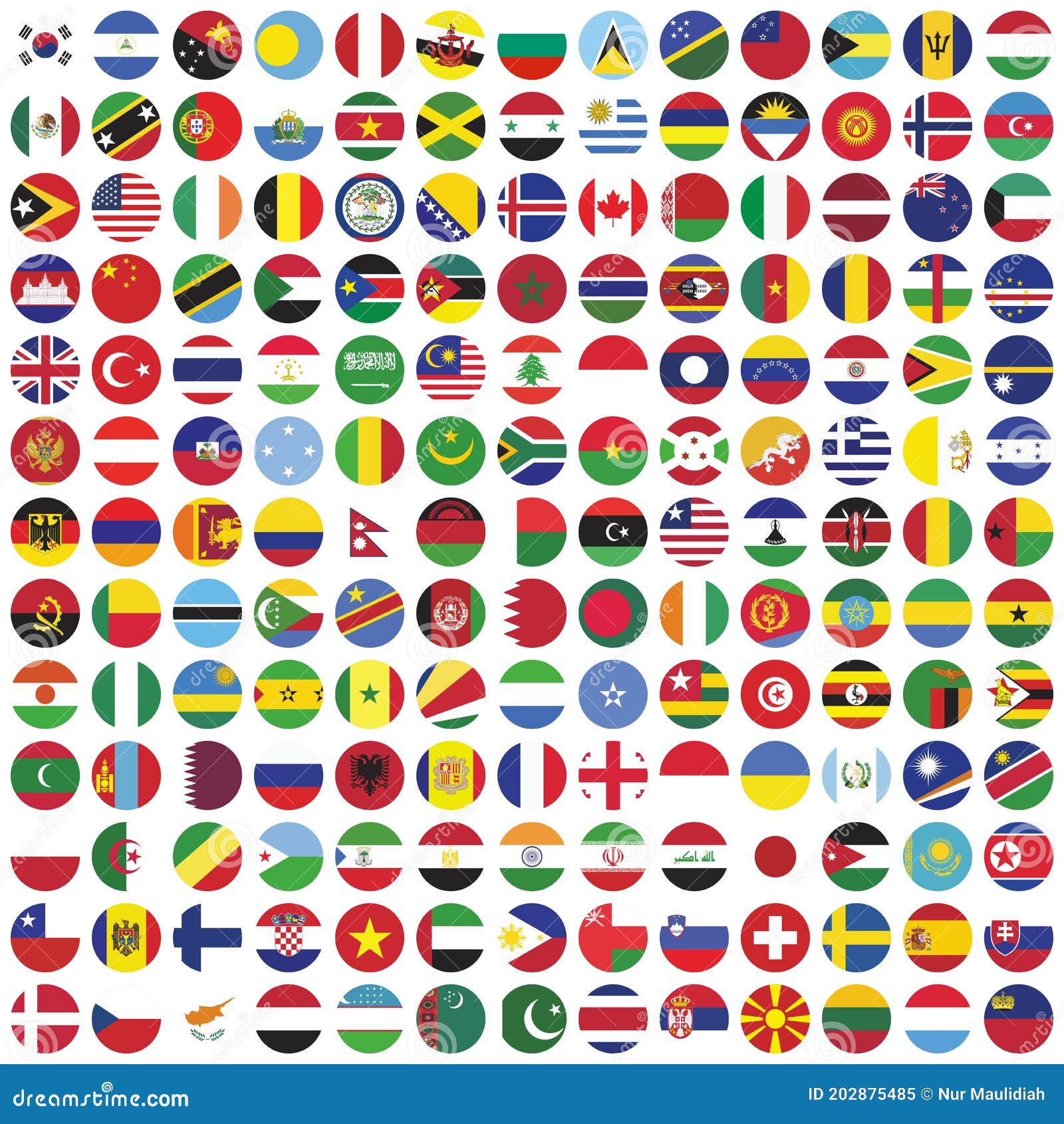 All Official National Flags of the World Round Flag Stock Illustration ...