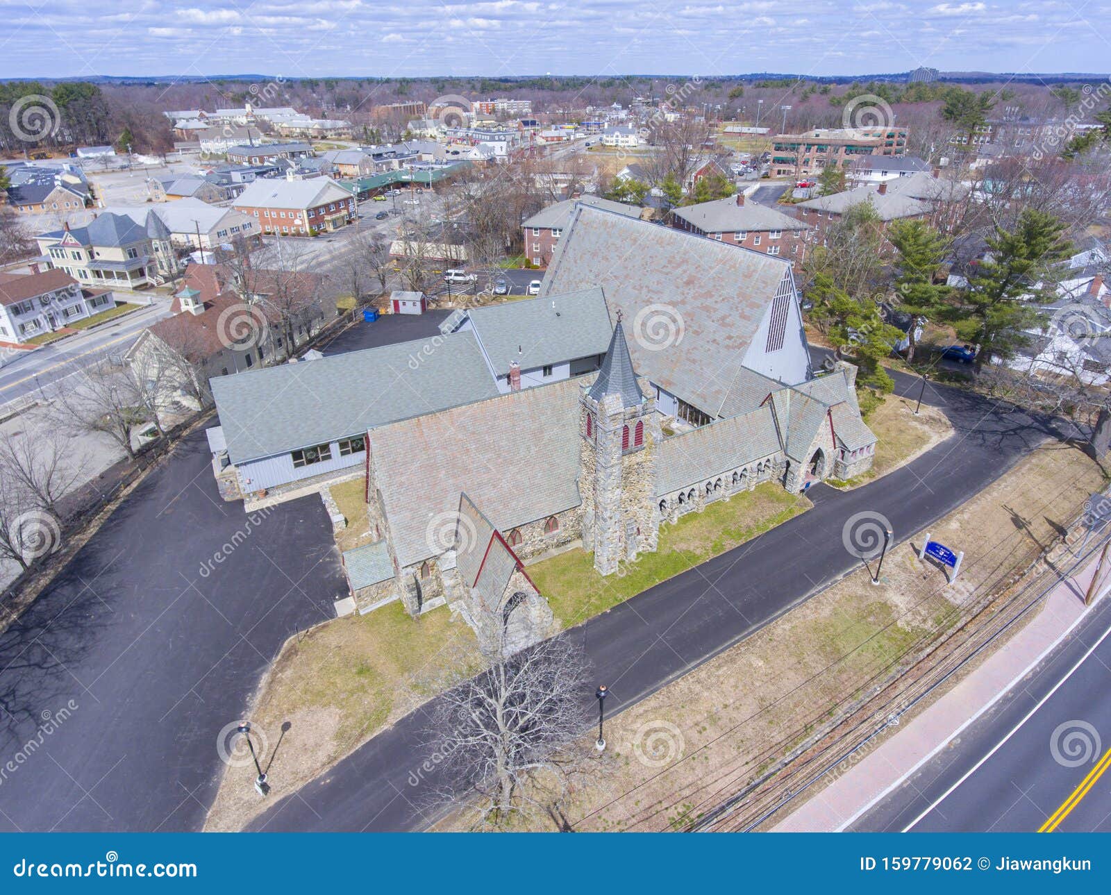 All Saints` Episcopal Church, Chelmsford, MA, USA Stock