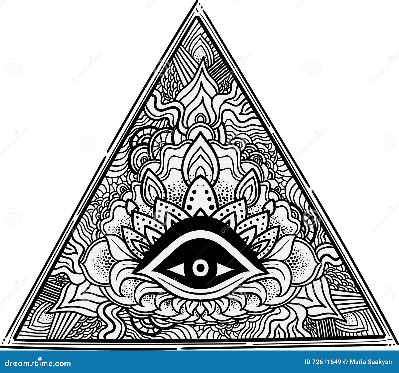 Hand Drawn Pyramid And Eye Royalty-Free Illustration | CartoonDealer