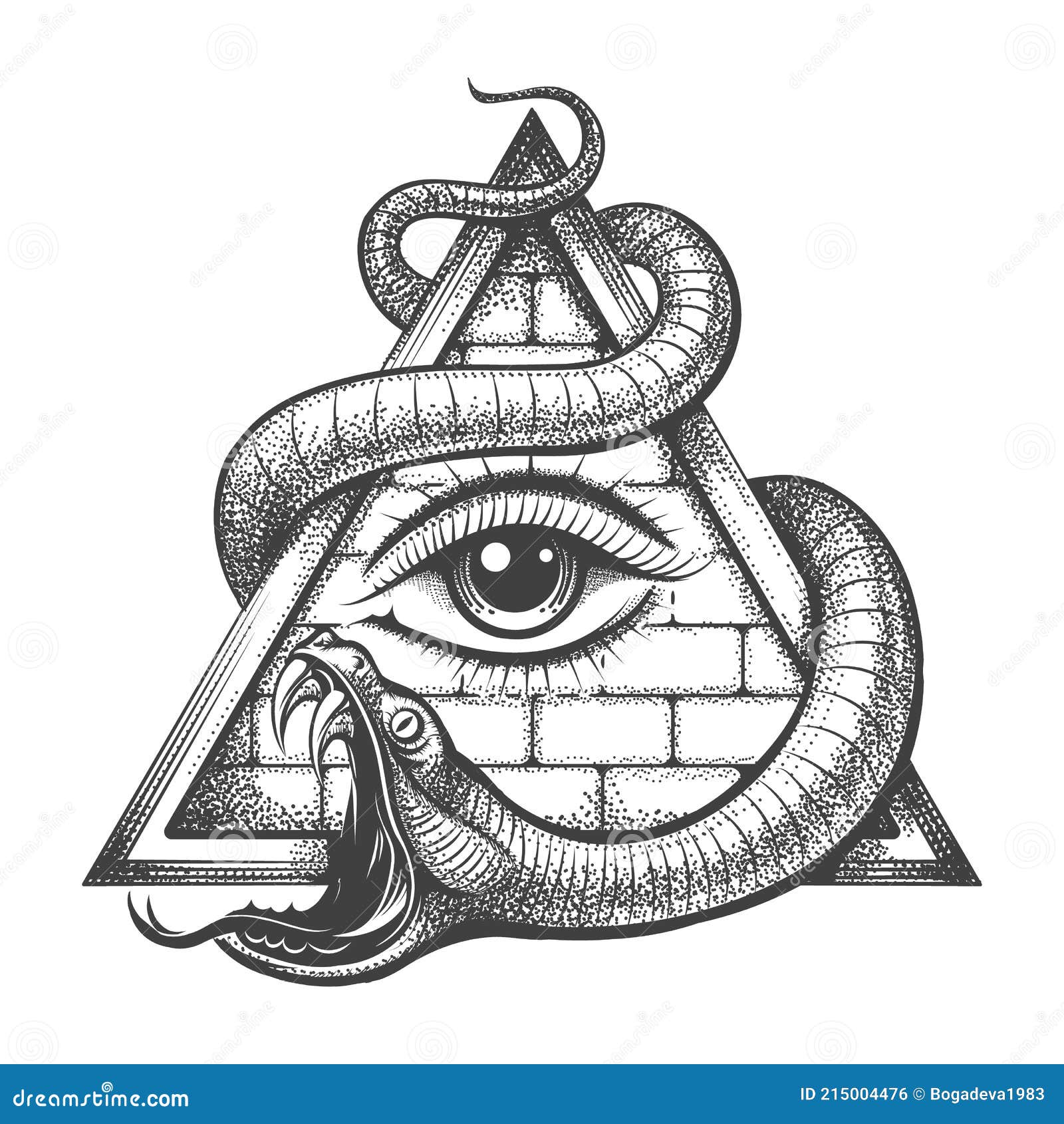 All Seeing Eye In Triangle Pyramid Vector Ancient Symbol In Modern ...