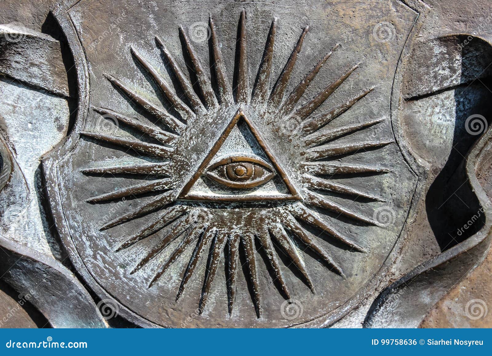 all-seeing eye with rays , .