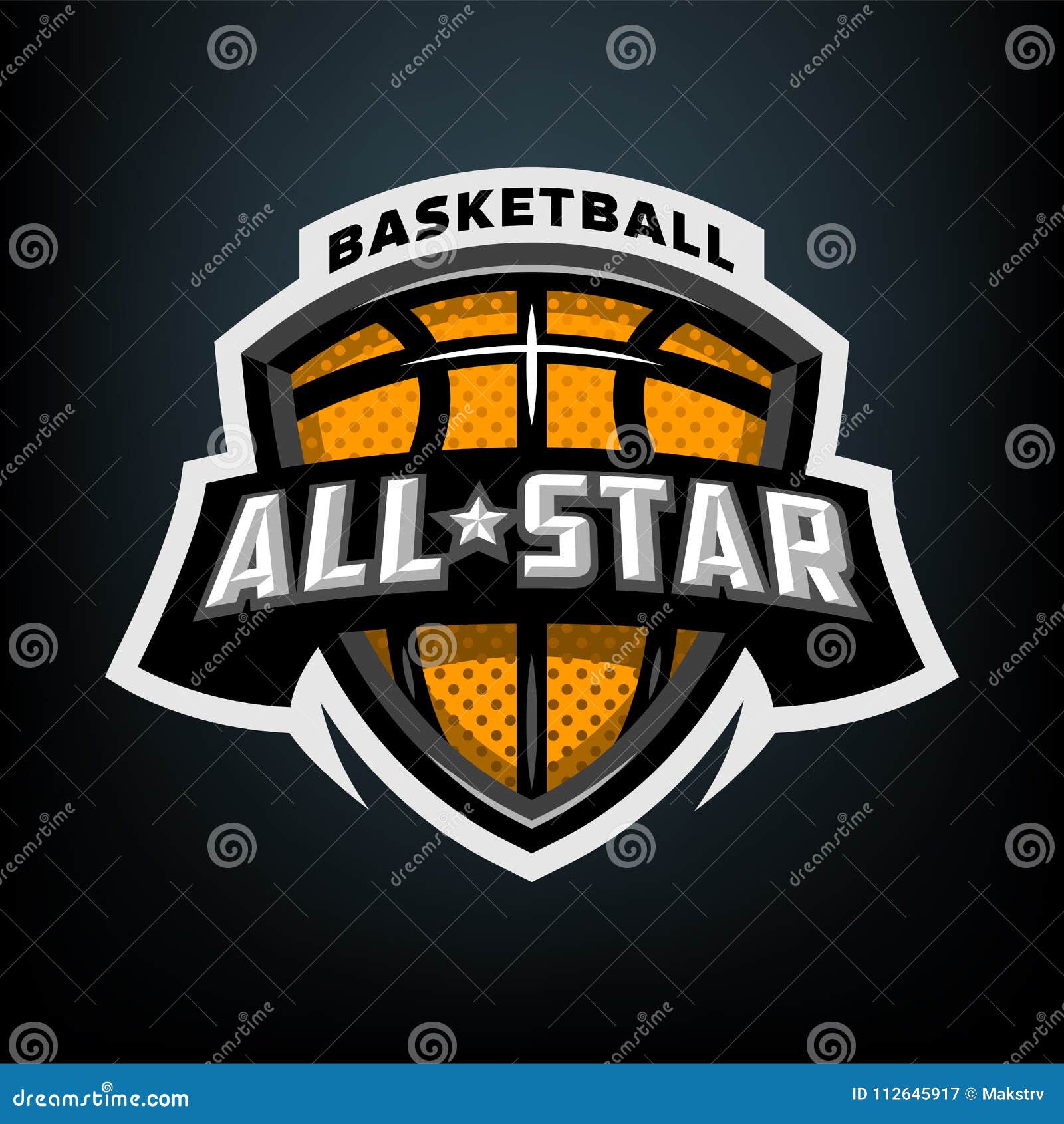 Premium Vector  Basketball club logo basketball club emblem design  template on dark background