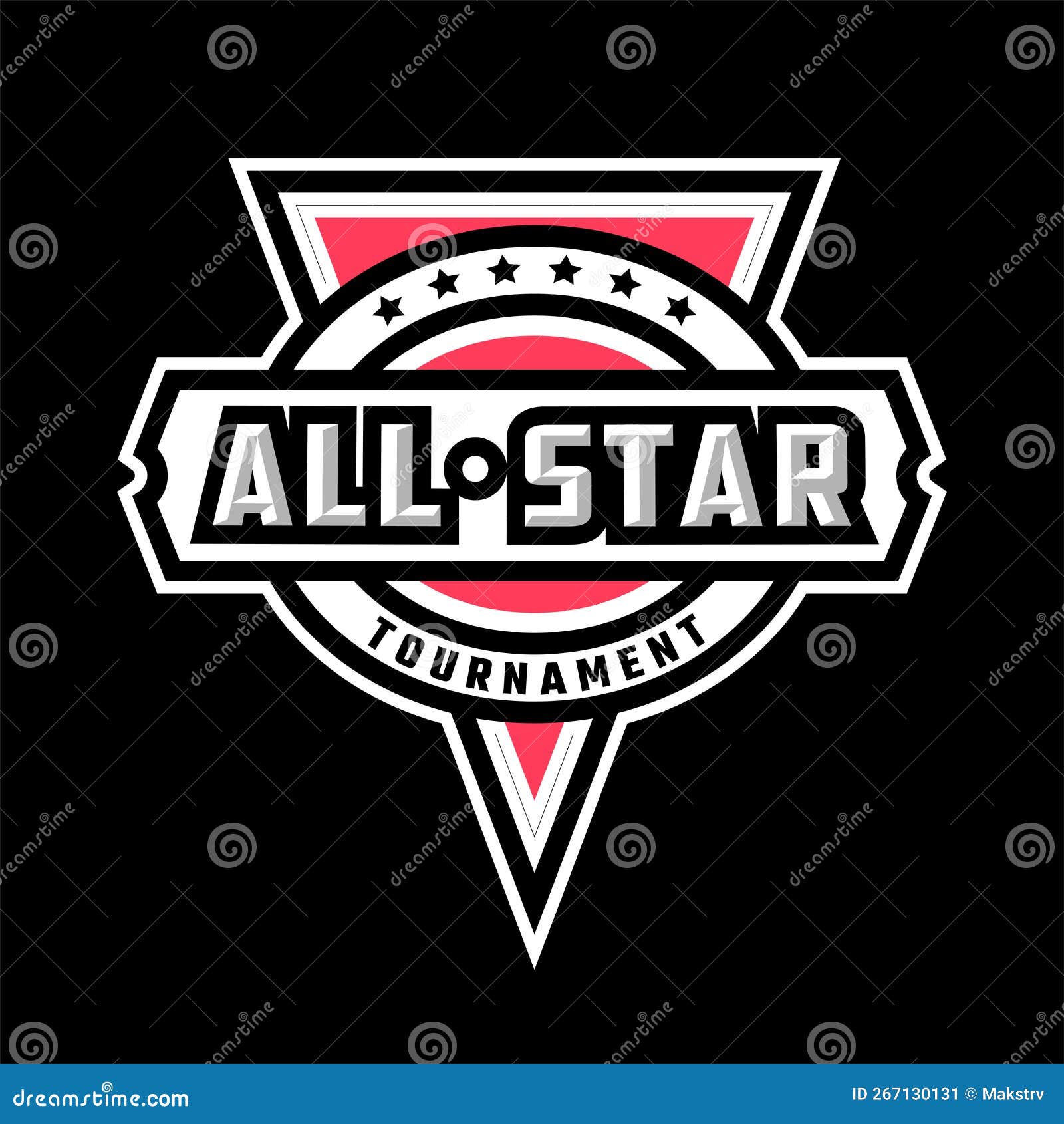 All Star Game Logo, Emblem on a Dark Background. Vector Illustration