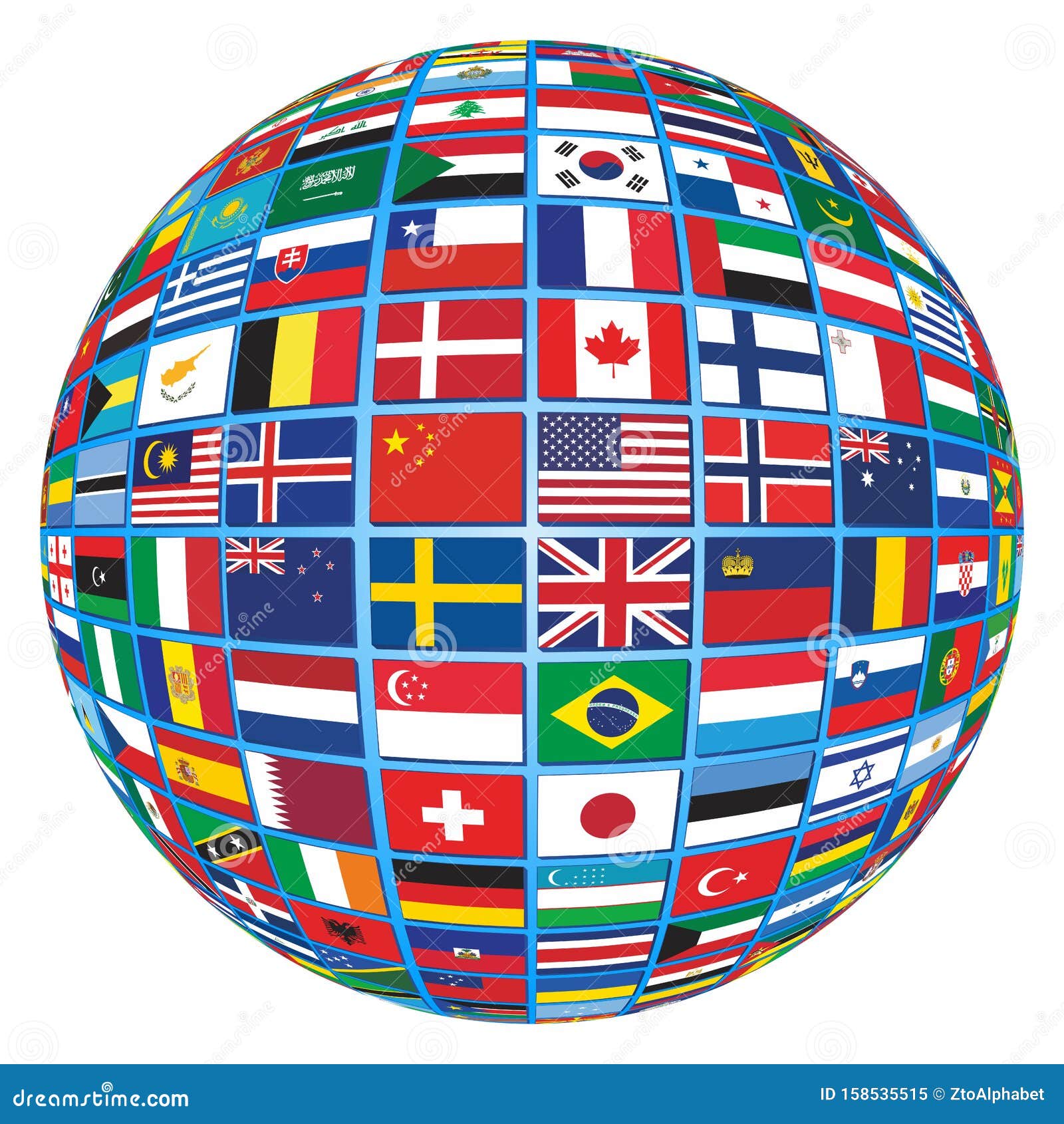 Download All World Country Flags Globe Stock Vector - Illustration ...