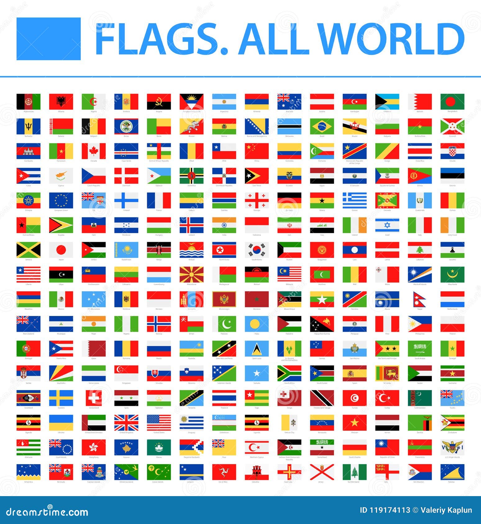 Download All World Flags - Vector Rectangle Flat Icons Stock ...