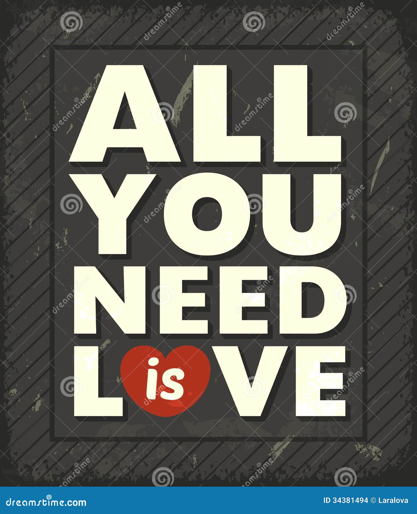 All you need is love stock vector. Illustration of card - 34381494